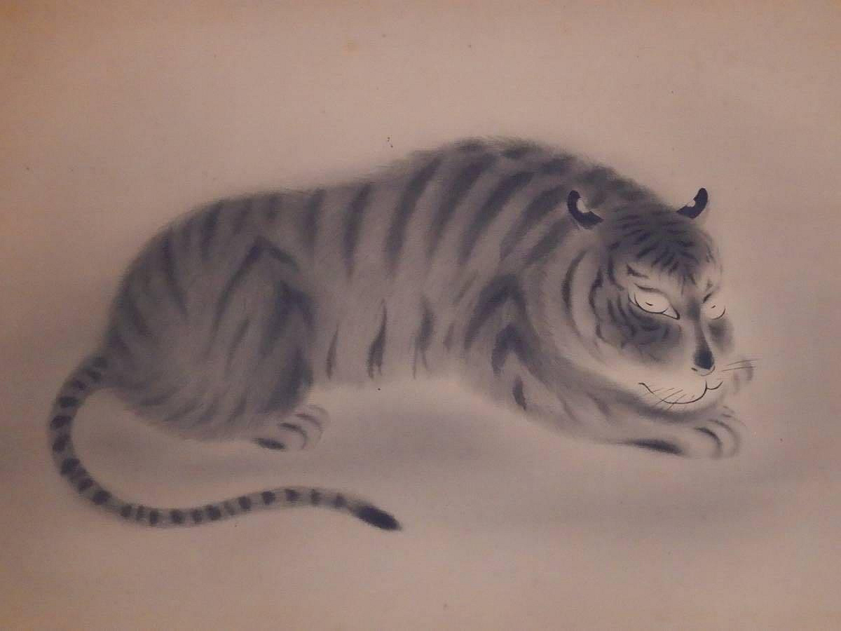 老虎圖 Chinese Tiger Painting 4687007, 69cm x 138cm(27〃 x 54〃)