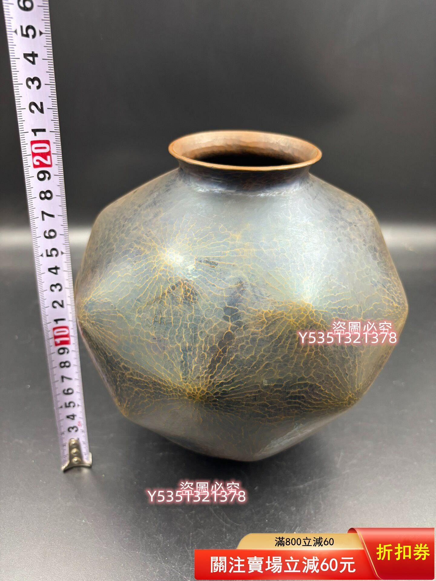 玉川堂製 銀象嵌花蝶紋花瓶 鎚起銅器 花器 華道具 金工 飾壺 在銘 古美術品 日本玉川堂鎚起銅製紫金色鎚紋花瓶花器古道具品相極好無盒原包裝具體品