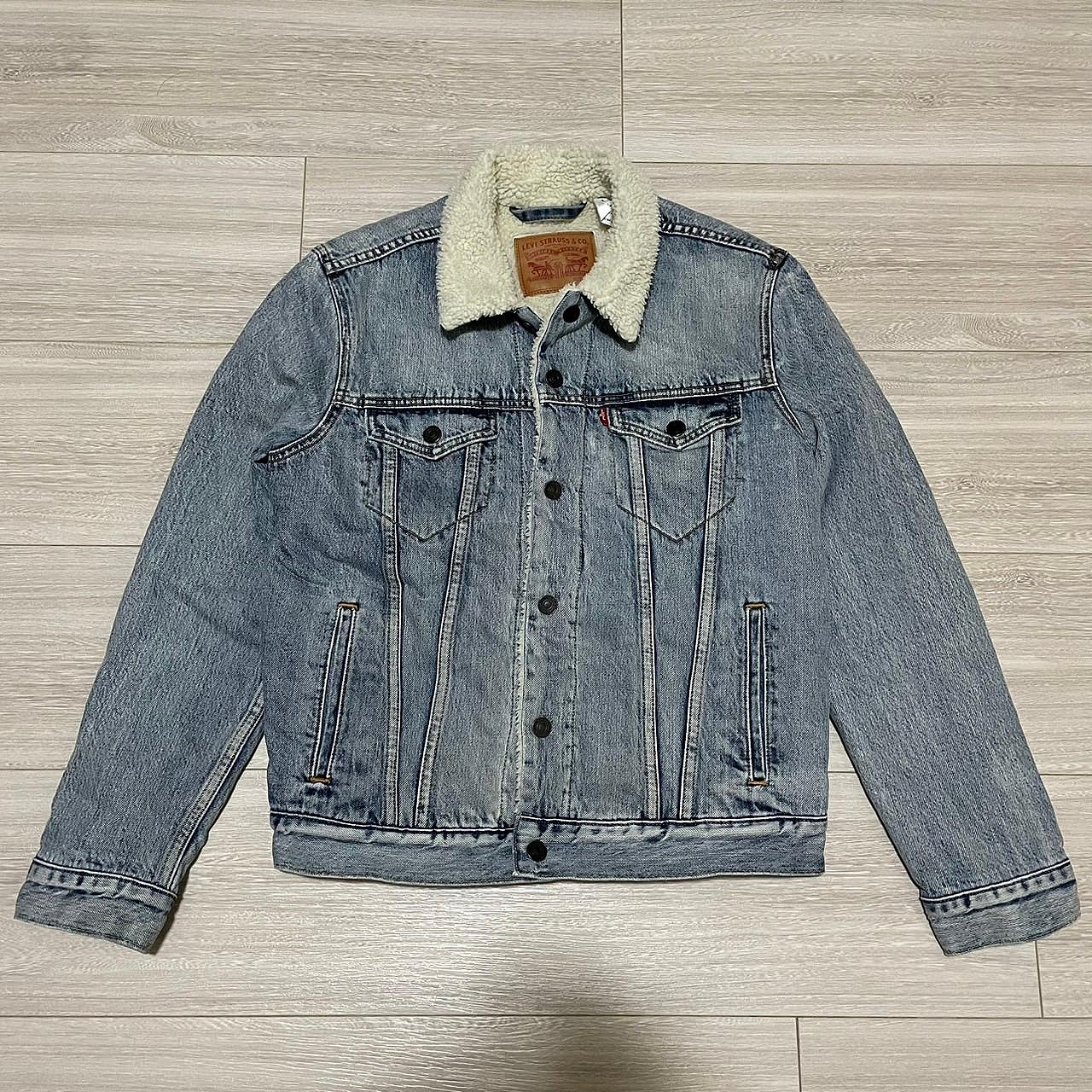 Levis levi's 16365-0049 淺藍內裡羊羔毛刷毛藍牛仔外套 S號