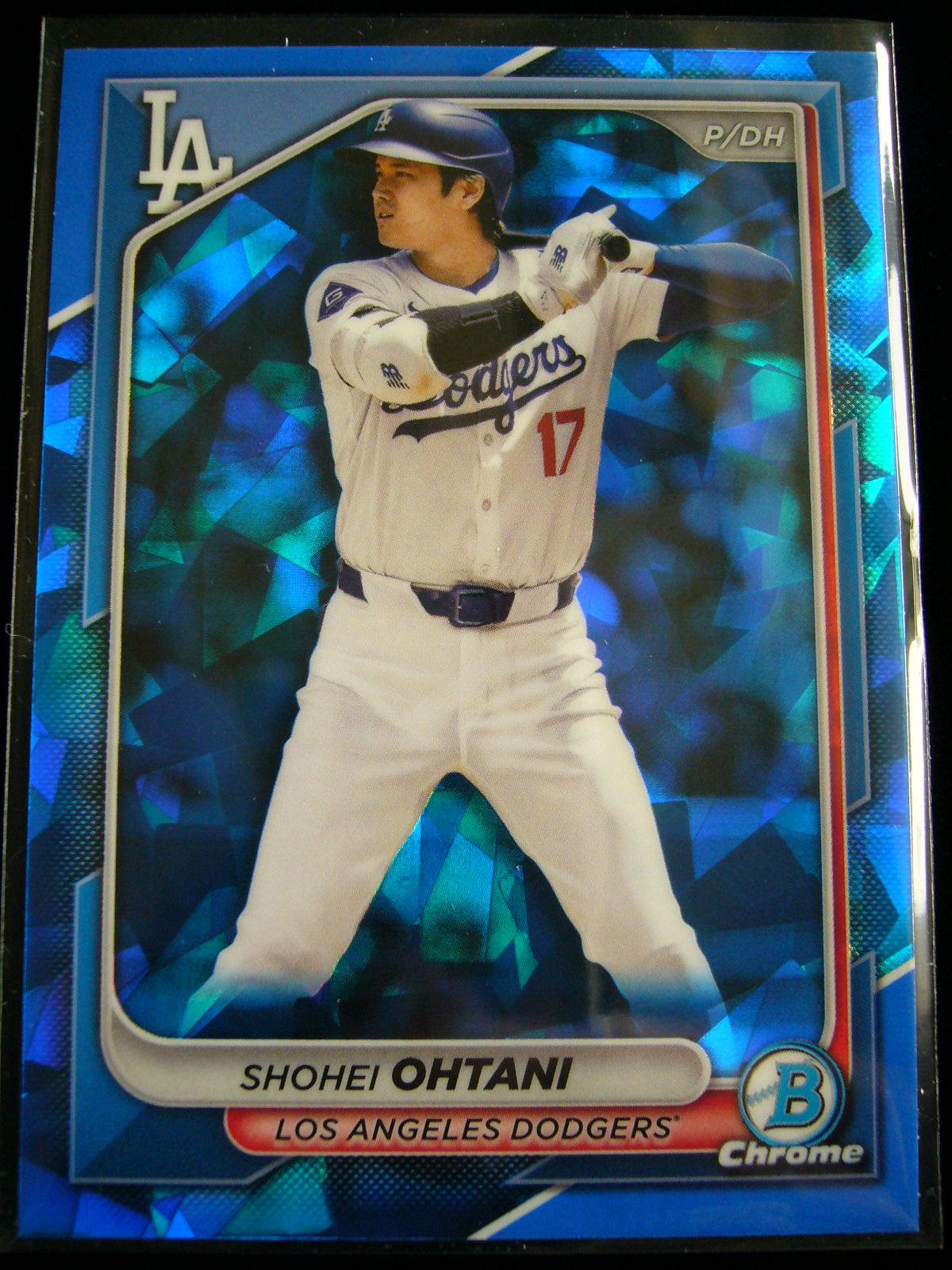 大谷翔平漂亮最新版本金屬藍寶石亮面卡2024 Bowman Chrome Sapphire