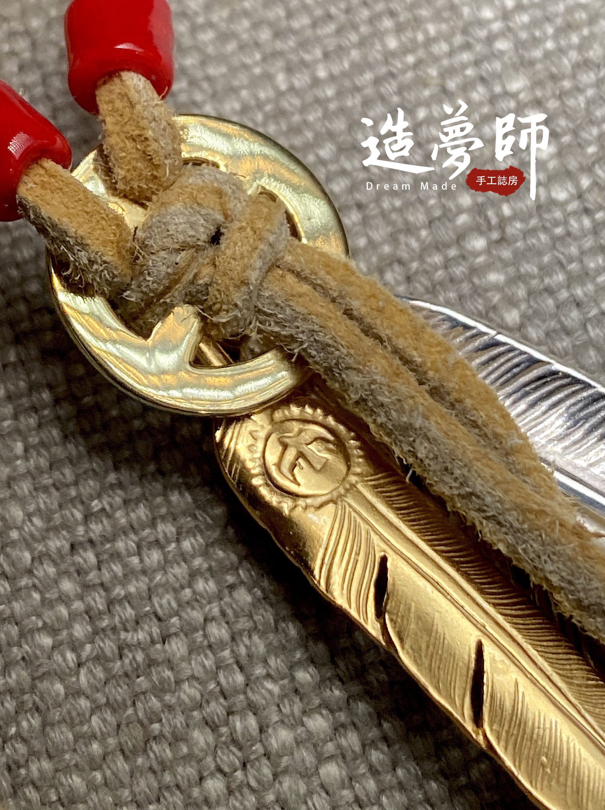 梅文筆架　蓮田脩吾郞　文鎮 造夢師手工訂製【Goro's 高橋吾郎】【復刻】先金羽毛XL 全金小