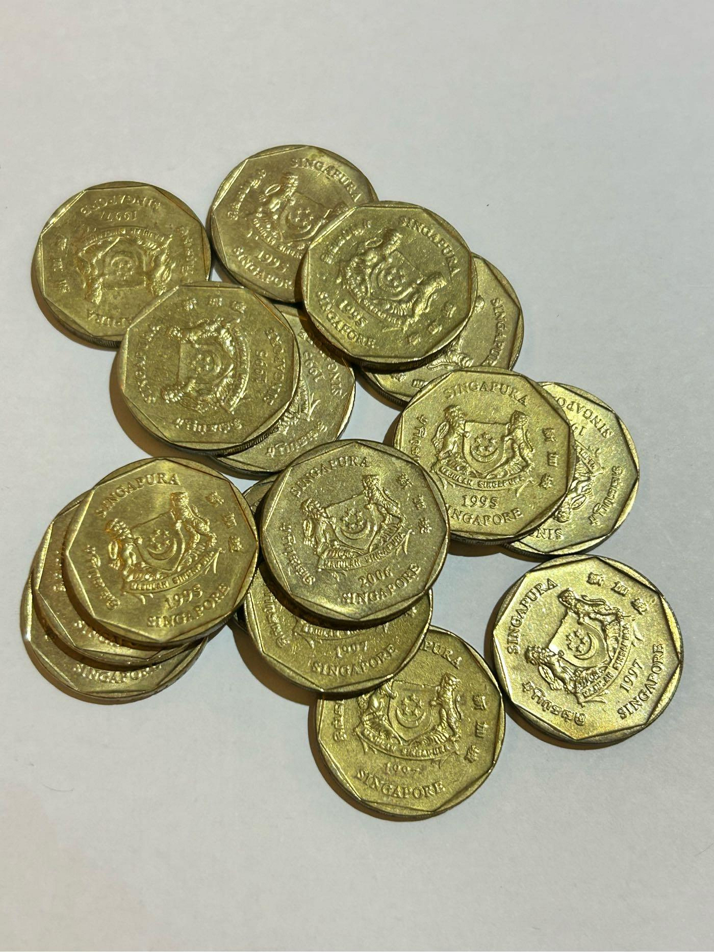 H2Shop】新加坡Singapore 新幣1元1992-2012年長春花圖案錢幣硬幣| Yahoo拍賣
