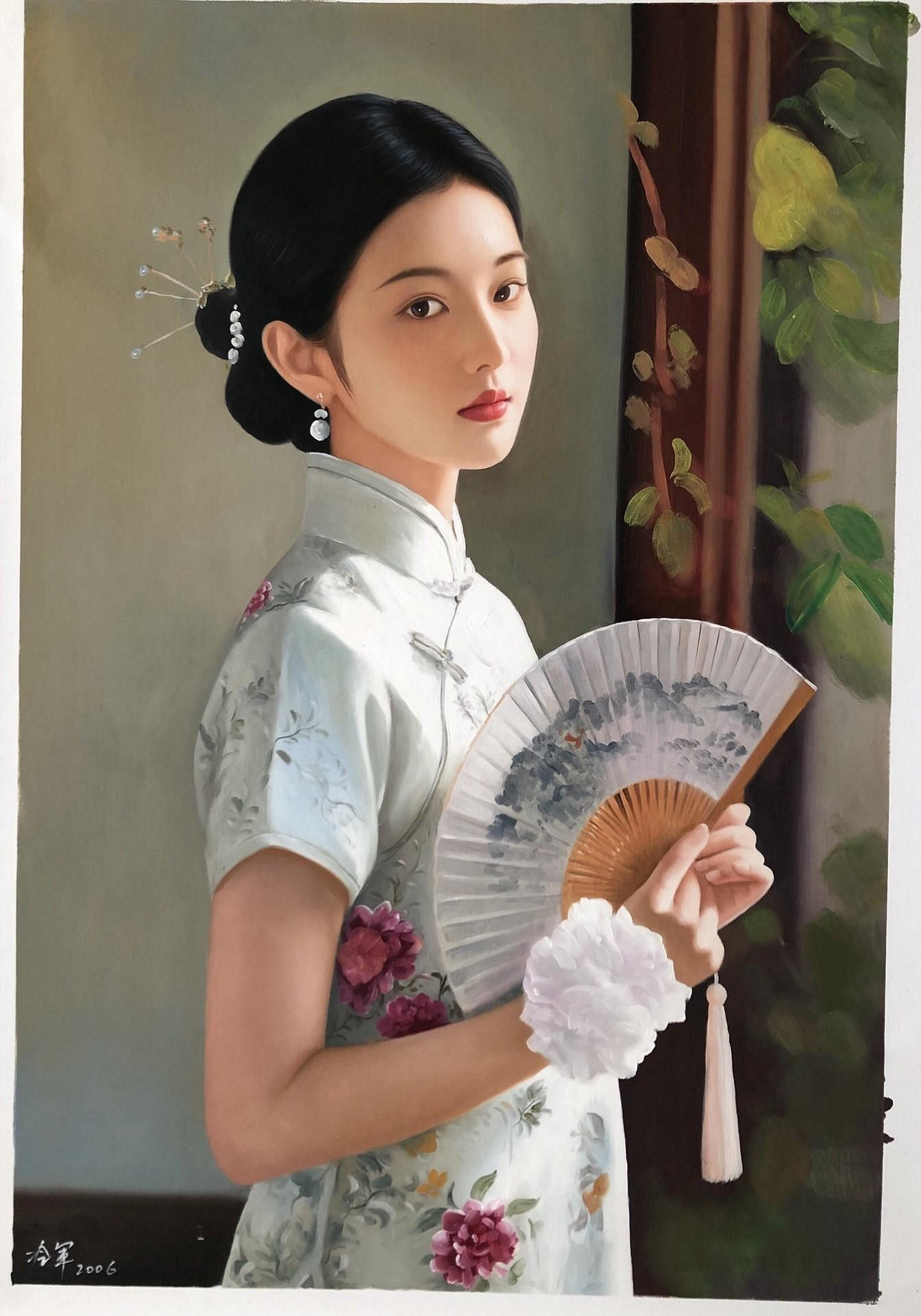 嚴選冷軍創作大師原作，100x70cm超大型純手繪油畫藝術品，推薦收藏冷軍