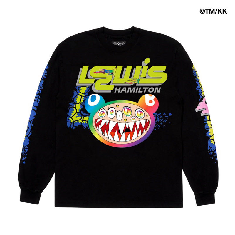 村上隆 Lewis Flame Out Longsleeve T-shirt 村上隆x Lewis Hamilton Flame Out Long Sleeve Black 薄長袖長tee