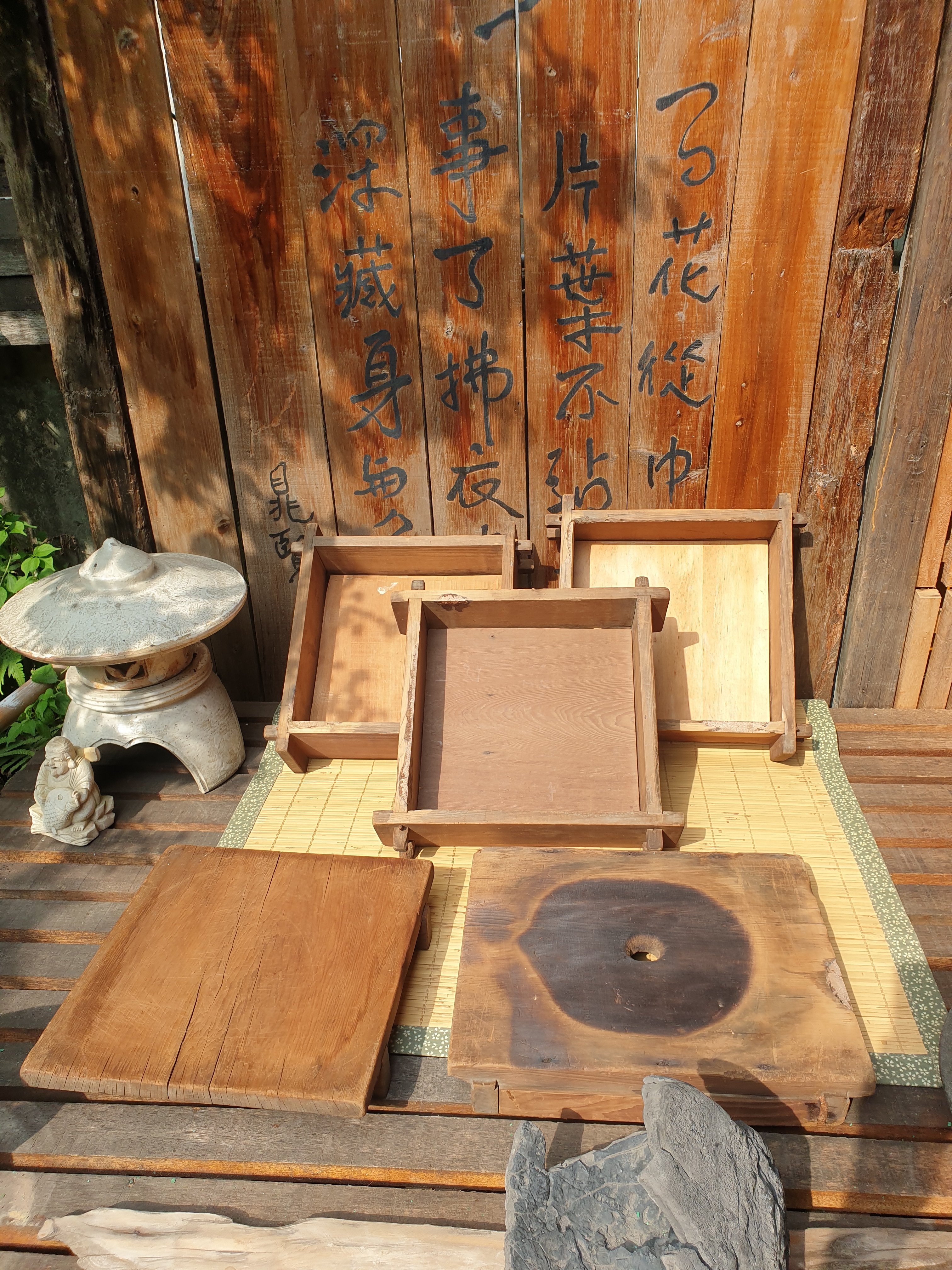 古早懷舊茶道具茶蓆行動分格櫃《日式木蒸籠》茶桌茶道櫃（變形金剛櫃