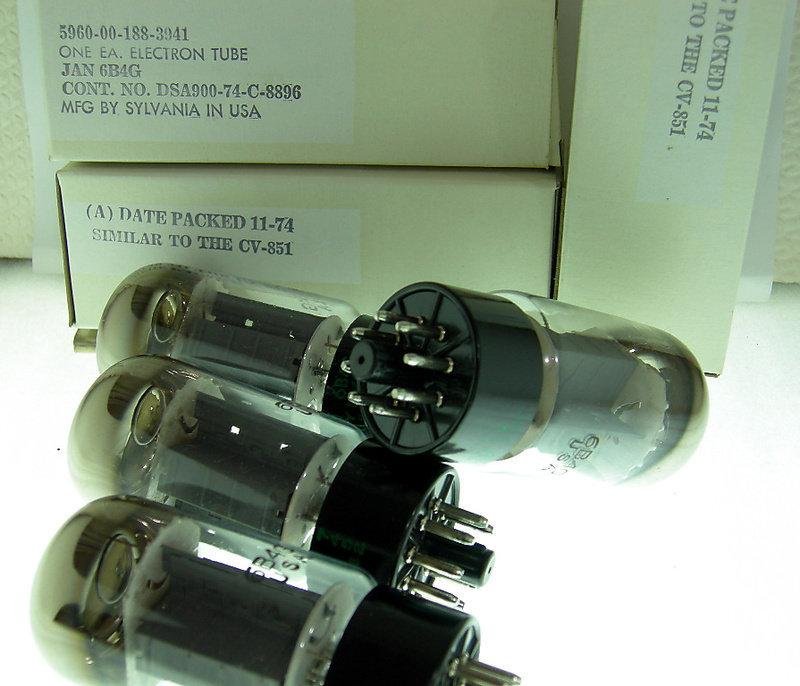 ULTRON　SYLVANIA　6B4G　動作良品　各1本 6B4G (NIB︽NO:4611 美國SYLVANIA 6B4G 真空管同批號綠字1974年軍規三