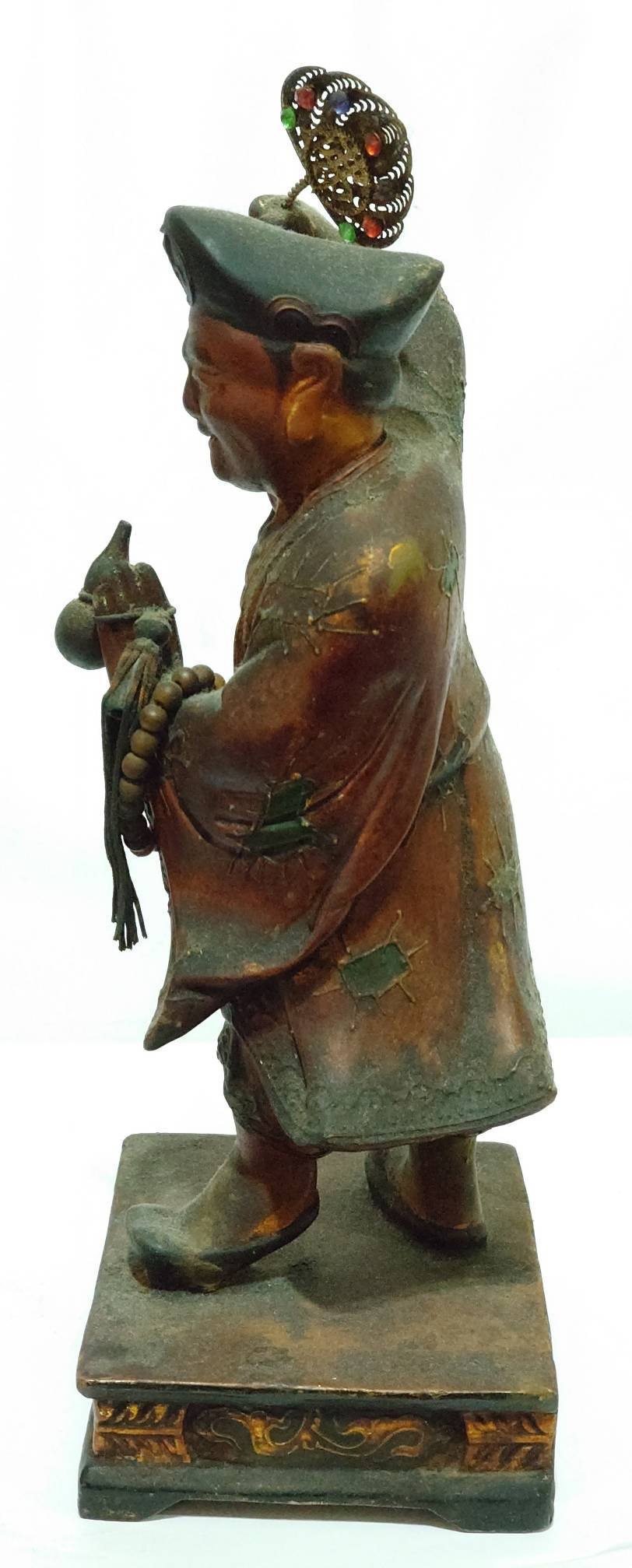 台灣古董神像濟公禪師/濟公/濟公師傅/50年老件！8吋8！福州派名師雕刻