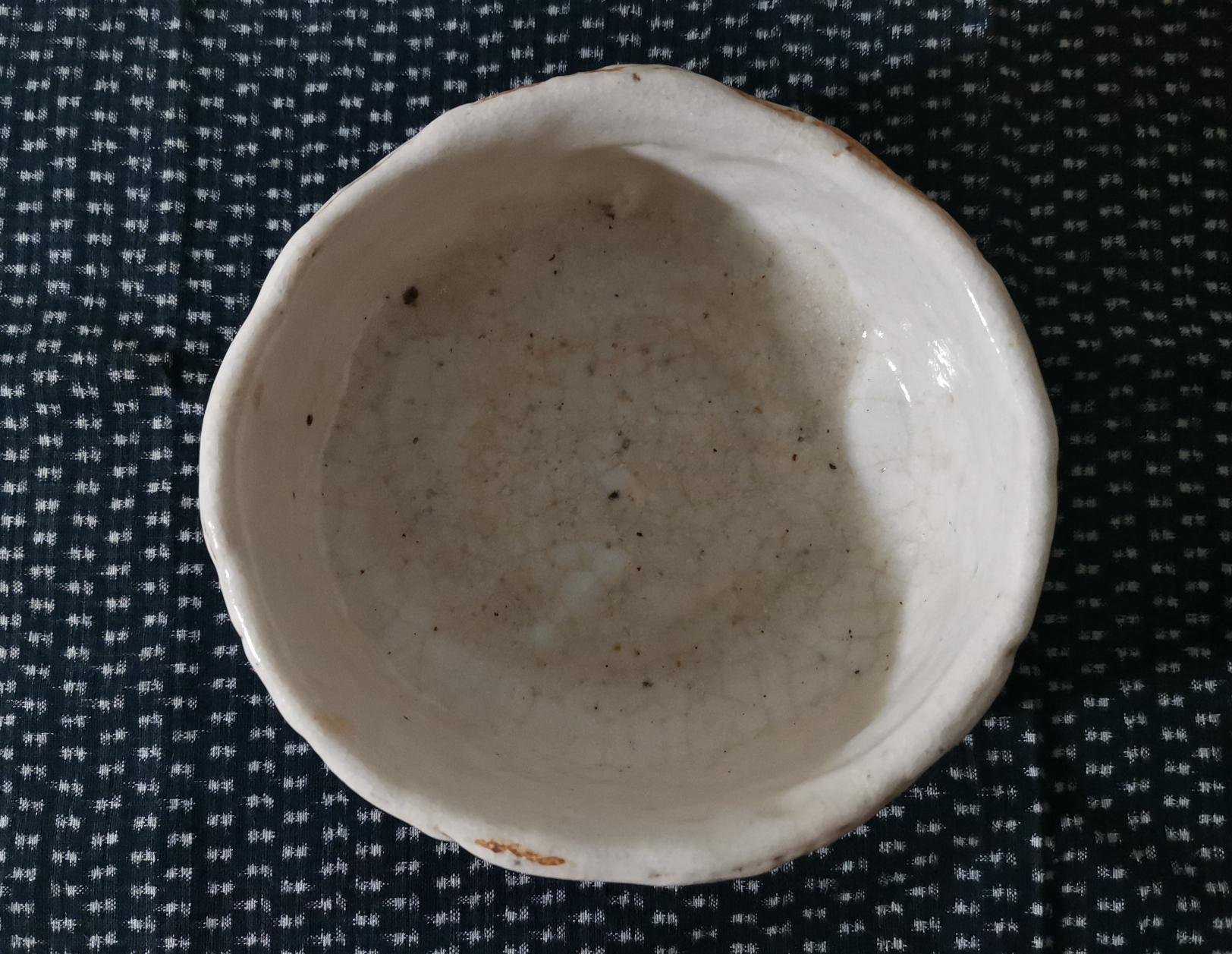 ◎和光屋◎昭和期日本抹茶碗-志野燒、矢野景川（景仙）椀型茶碗