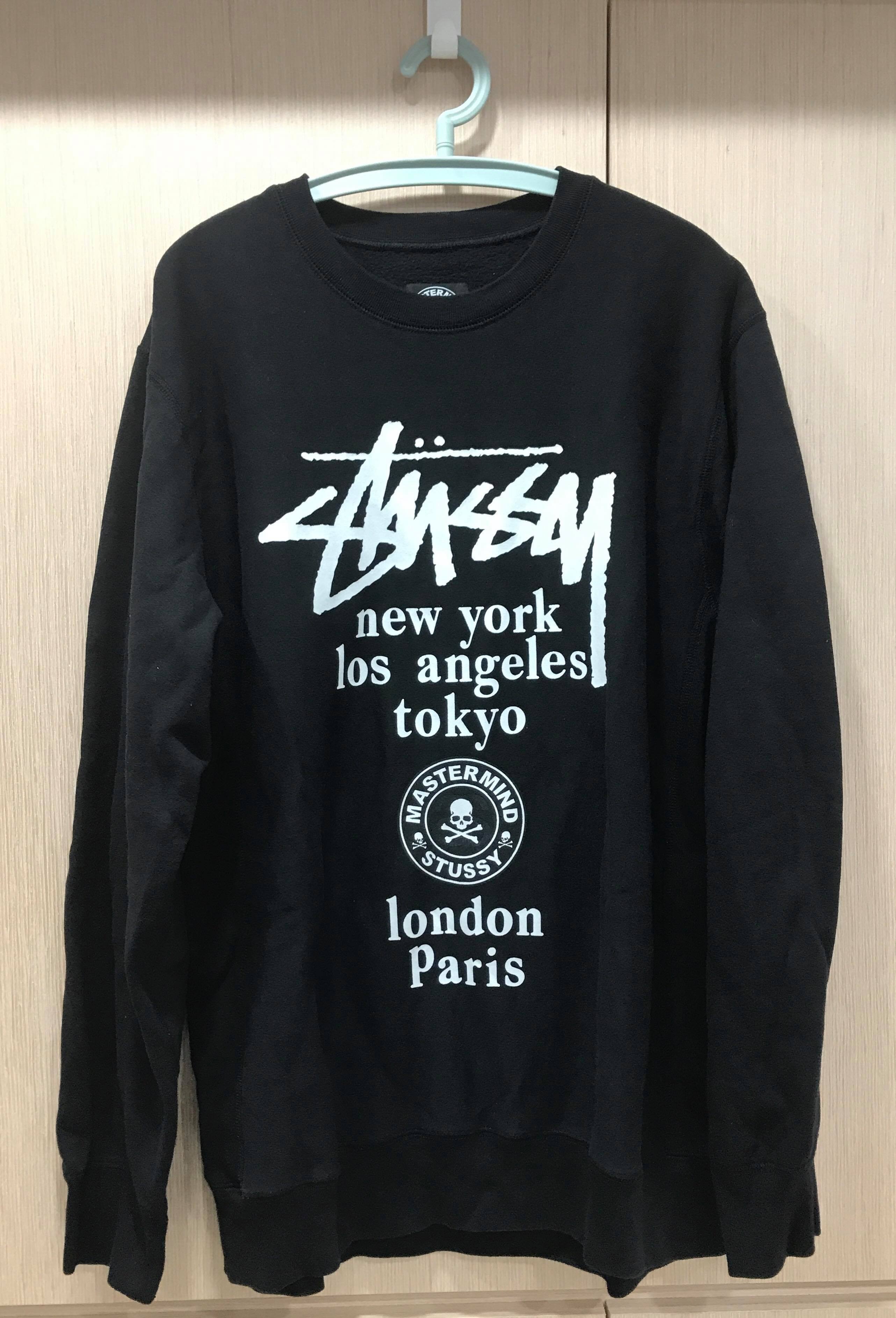 Stussy x mastermind JAPAN WT Crew 大學T 長TEE 黑XL | Yahoo拍賣