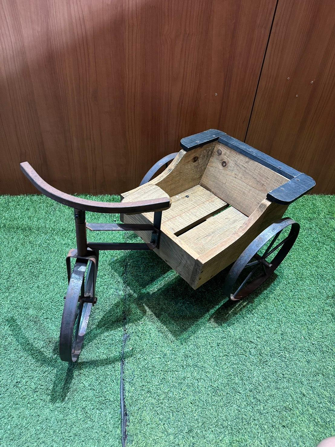 復古件 三輪車擺飾 復古風擺飾 花架 花台 腳踏車擺件 老三輪車 裝飾藝術A7356晶選二手