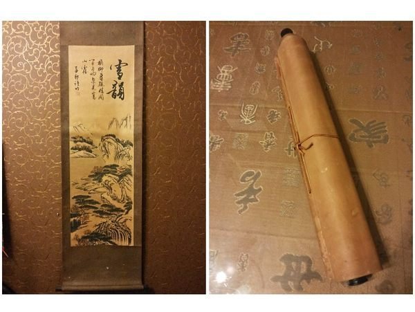 手工筆繪雪韻卷軸掛圖]- 直幅捲軸古畫·中國古代山水畫老舊字畫欣賞風雅