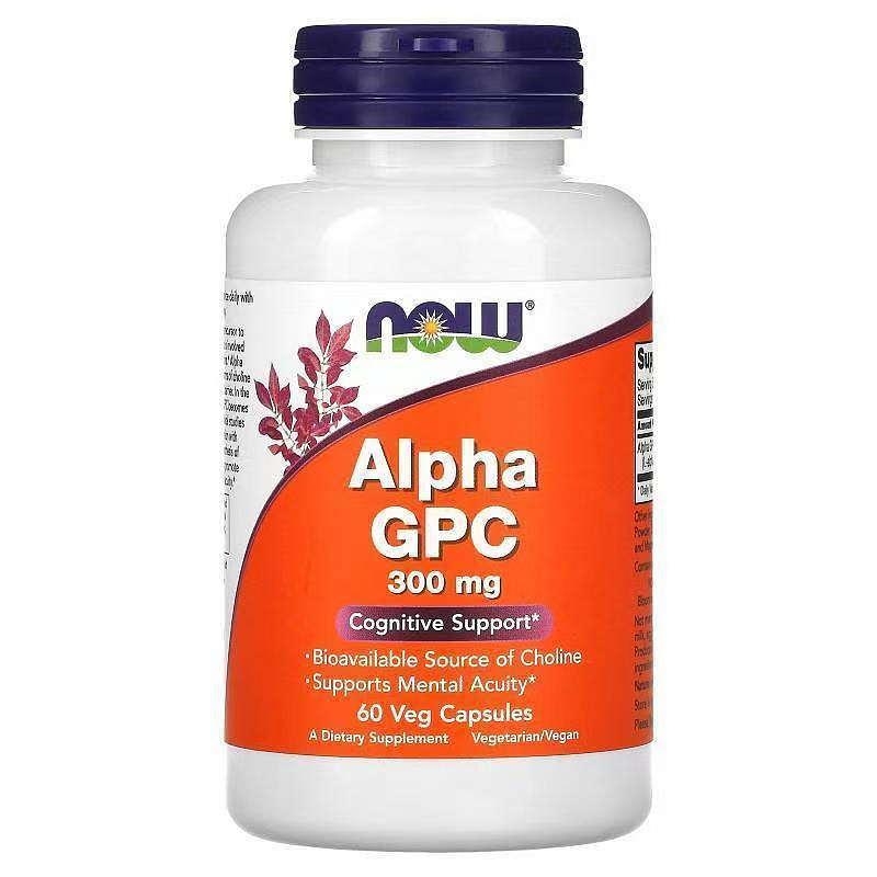 【現貨】美國Now Foods諾奧 Alpha GPC 阿爾法 膽鹼 α-GPC大腦營養 300mg 60粒