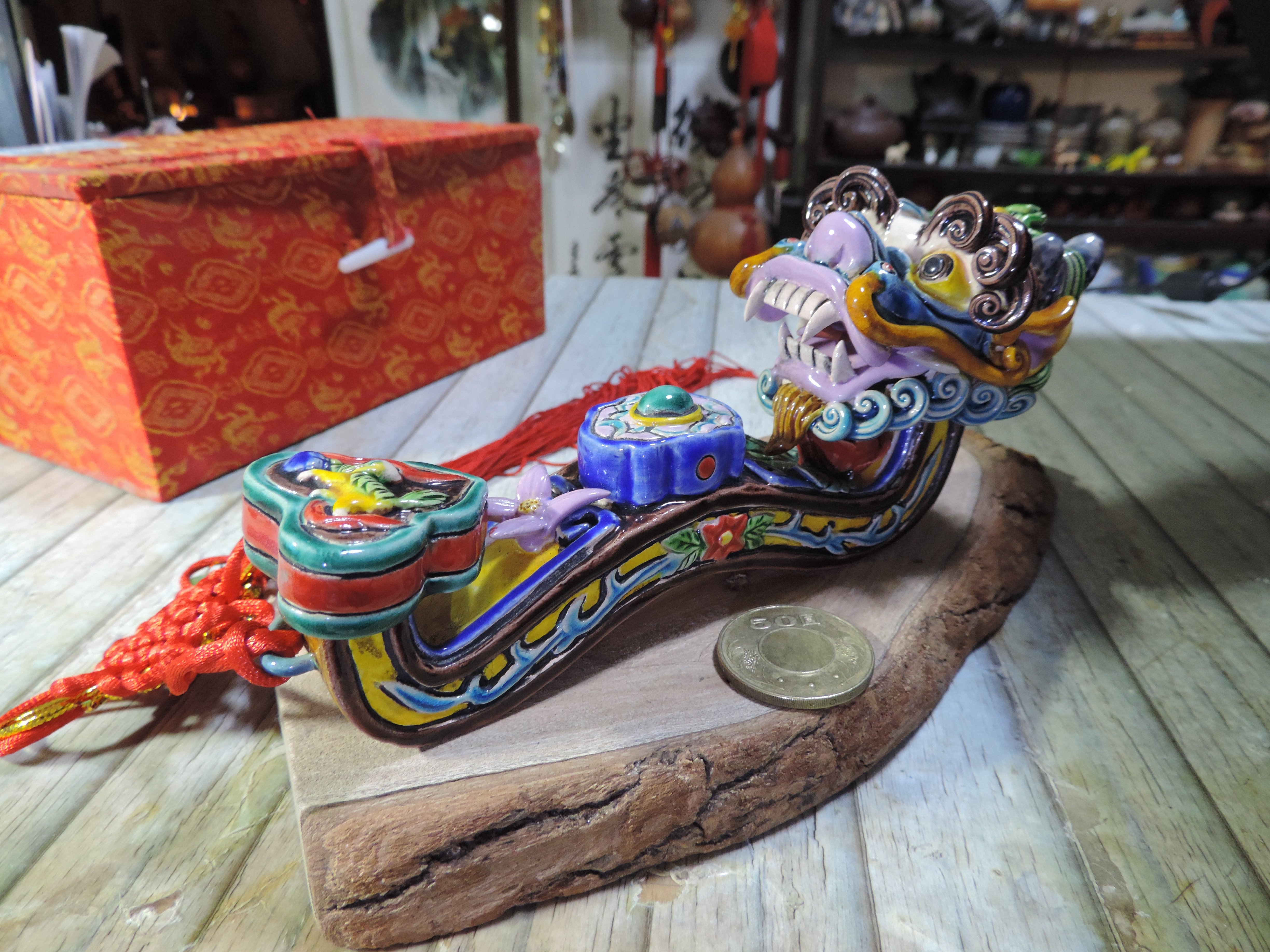 祥龍 交趾陶　壁飾　ドラゴン 祥龍 交趾陶 壁飾 ドラゴン