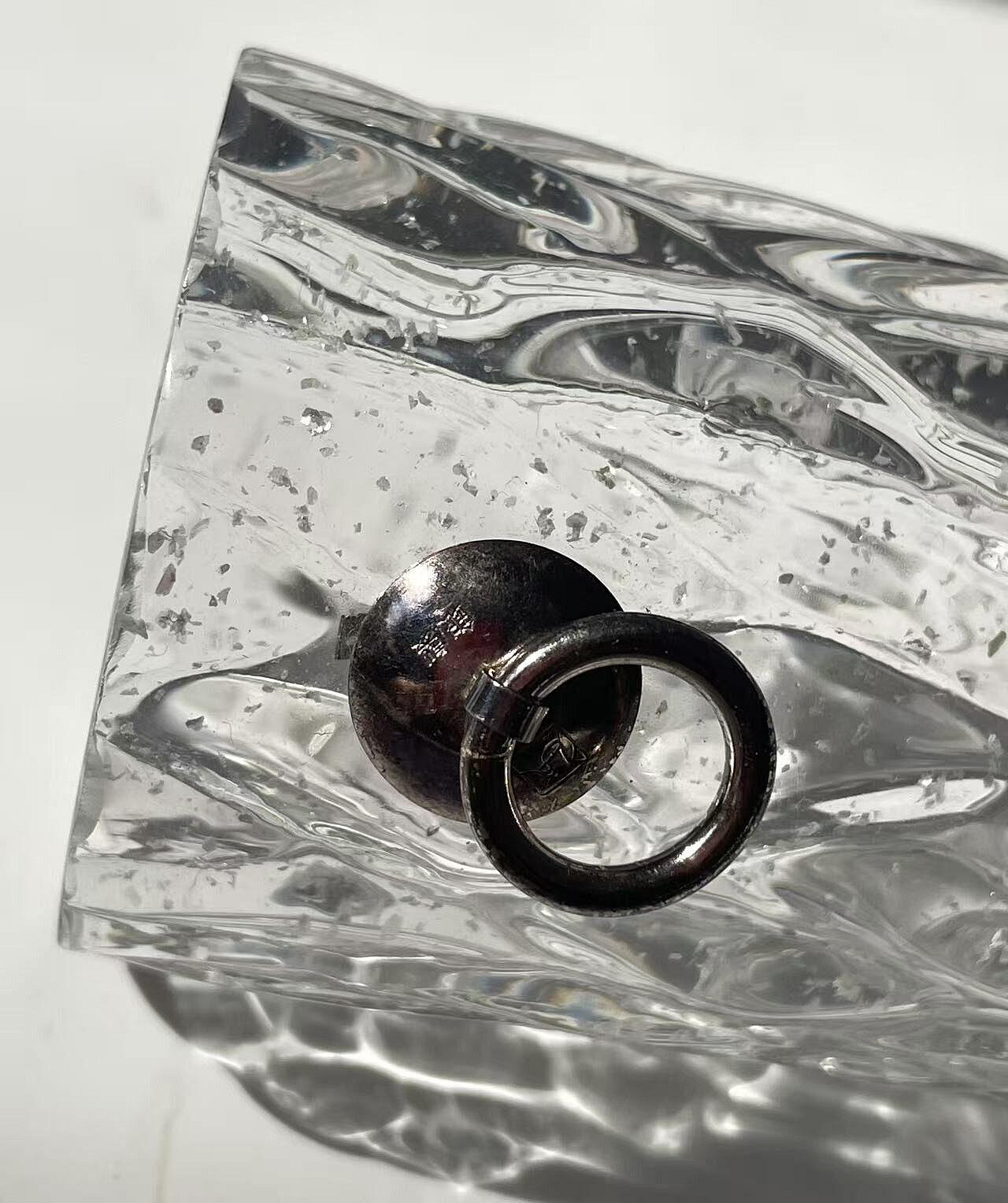 北村真一宇吹硝子花器全新原盒掛花入つらら銀制配件6cm直徑30cm 花道