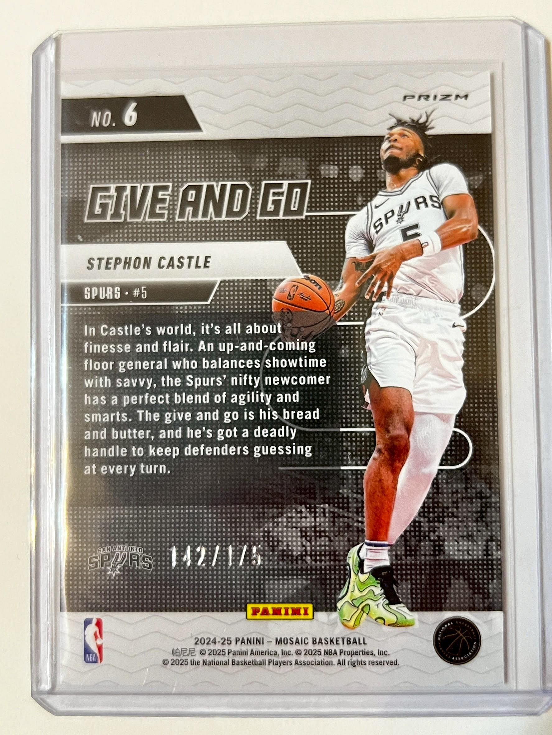 NBA/ Stephon Castle 2024-25 Panini Mosaic RC /175 限量新人特卡 