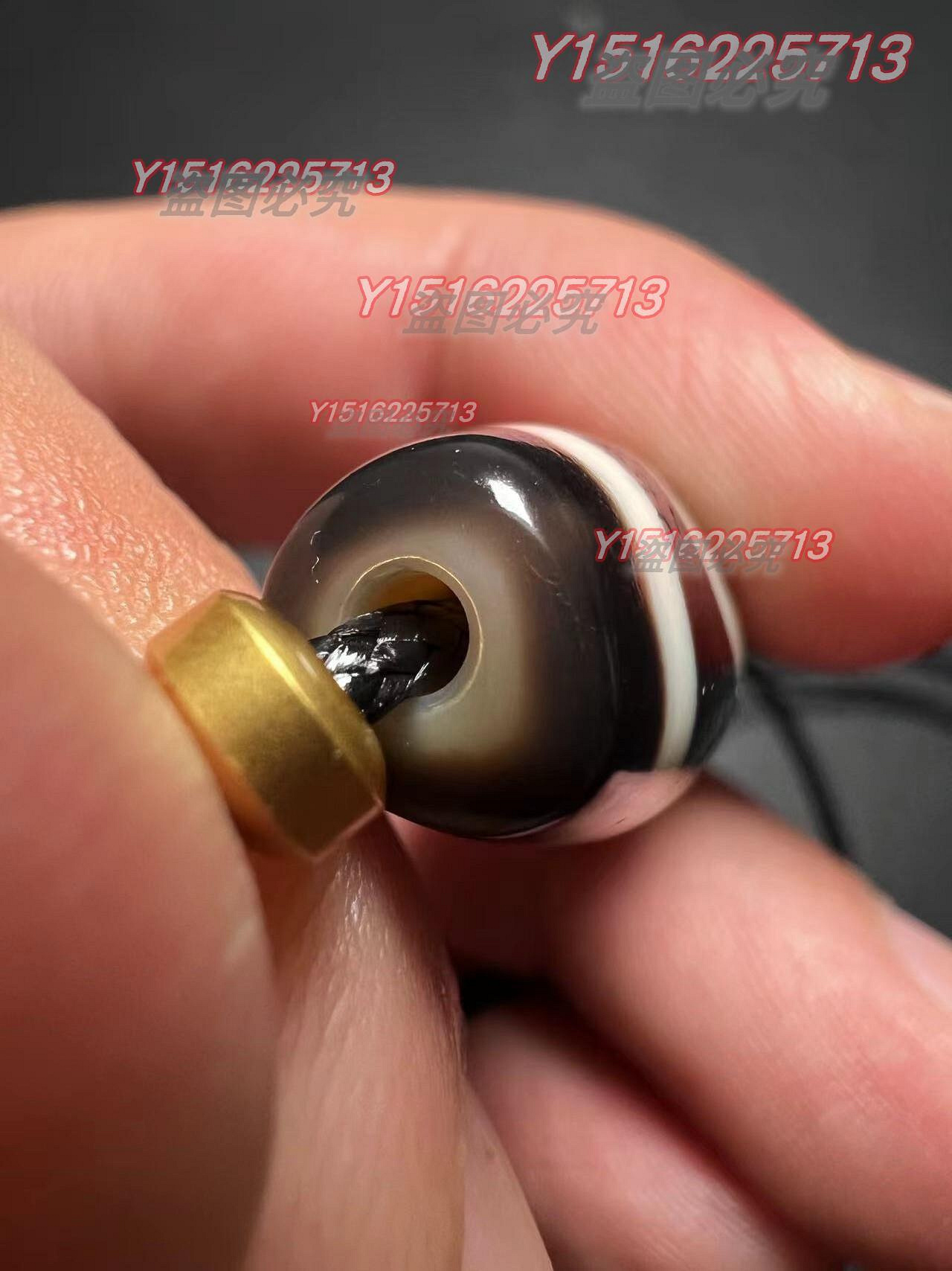 臺灣純手工黑白一眼天地天珠尺寸12.8*12*39mm 材質瑪瑙藏品老貨收藏