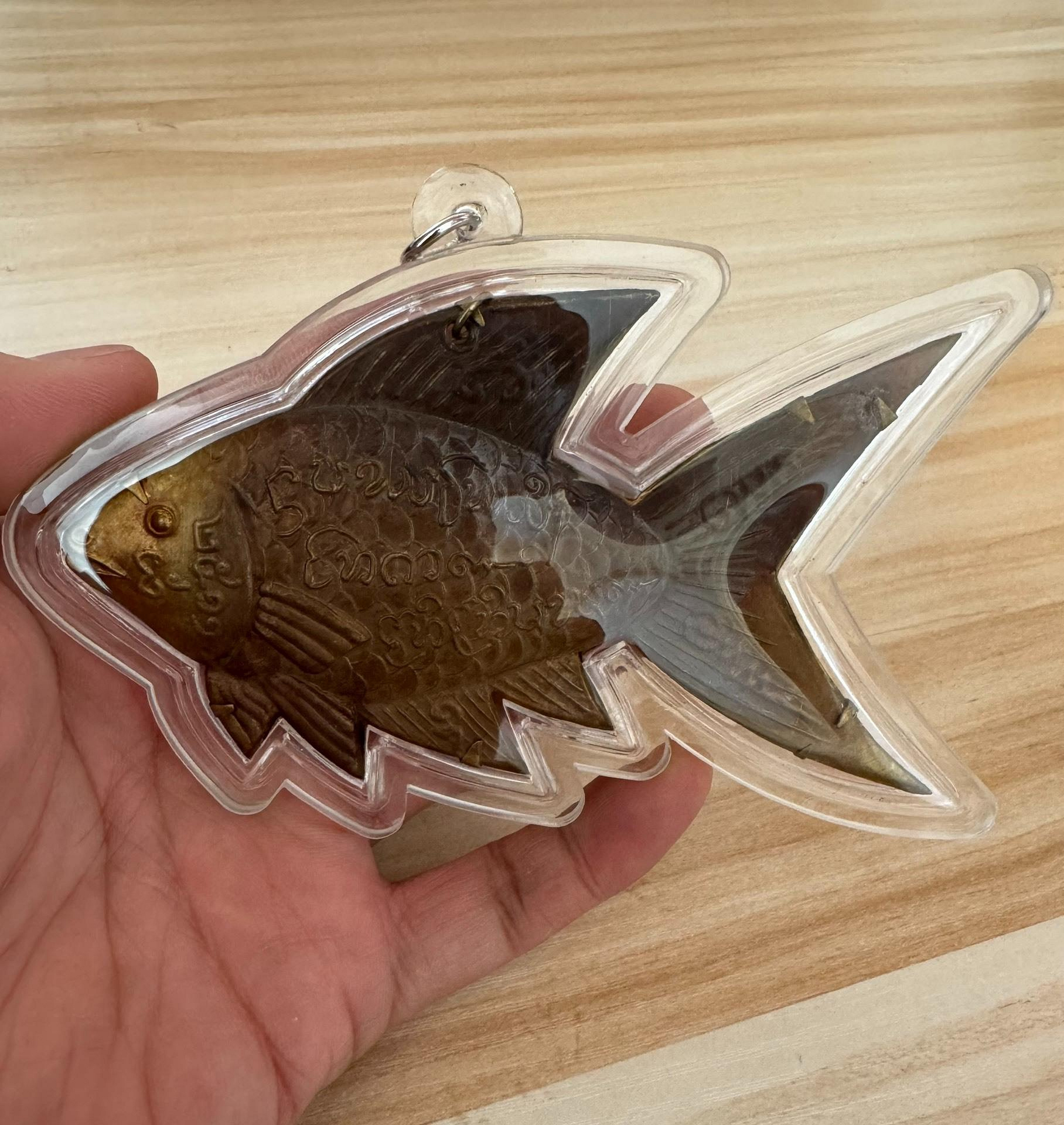 嚴選龍婆爹2511雙面招財魚冠蘭大號塔帕占卡銅合金防水殻收藏品招財祈福