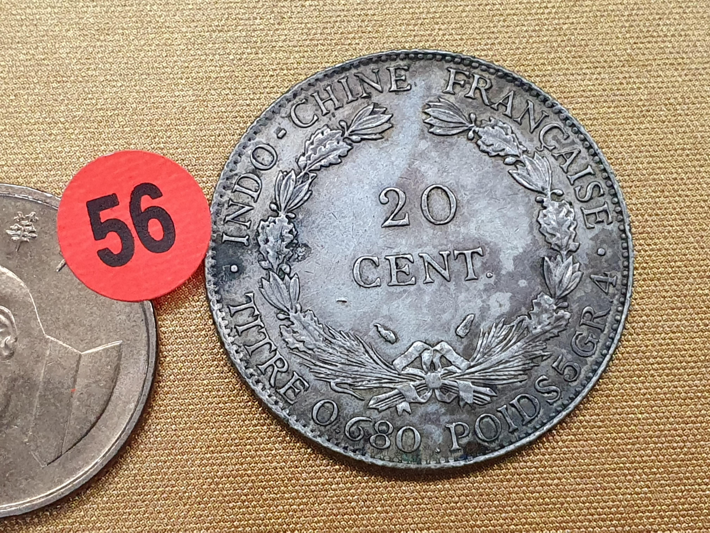 ☆孟宏館☆1937年法屬安南自由女神坐洋銀幣20CENT~AI008.56.250103