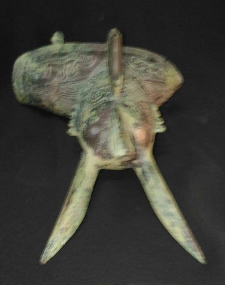 Khiêm Bỉnh　角杯　爵　饕餮紋　回字紋　手彫　材質不明　重量178 Khiêm Bỉnh様専用 角杯 爵 饕餮紋 回字紋 手彫 材質不明 重量178