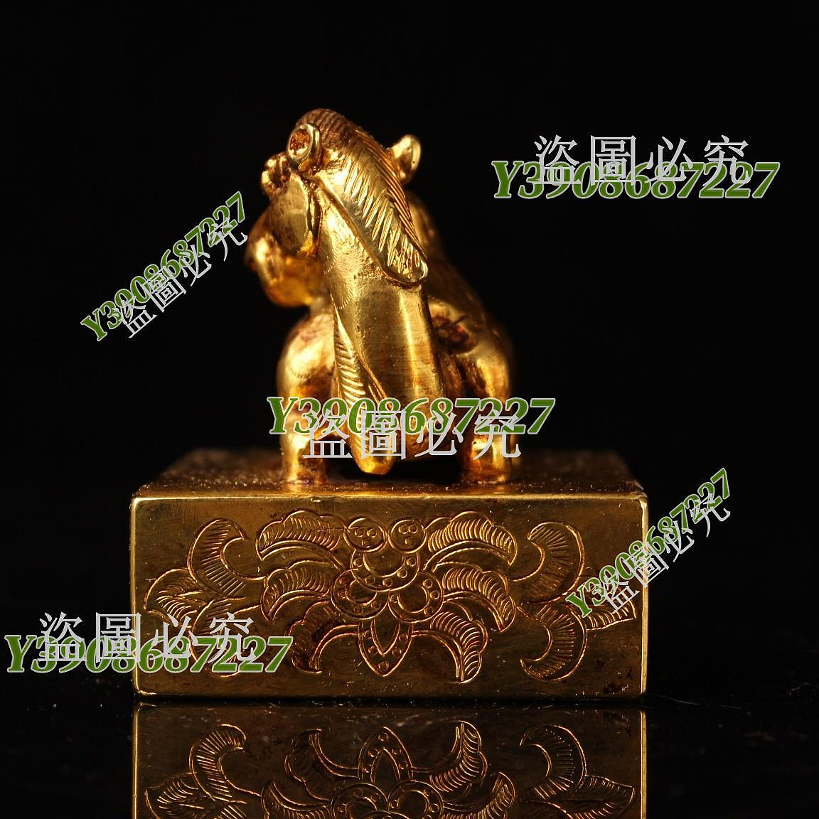 純銅高浮雕鏨刻雕花鎏金駱駝印章工藝精湛器型款式精美高7厘米寬