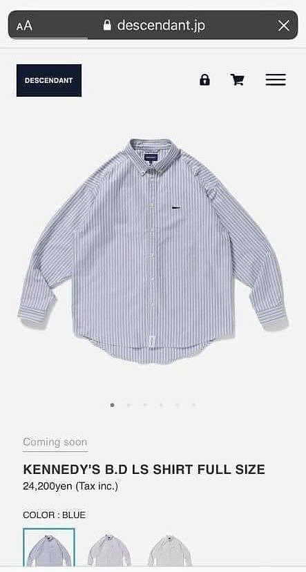 DESCENDANT 長袖シャツ　ls shirt bd shirt DESCENDANT/KENNEDY'S TWILL LS SHIRT (NAVY)