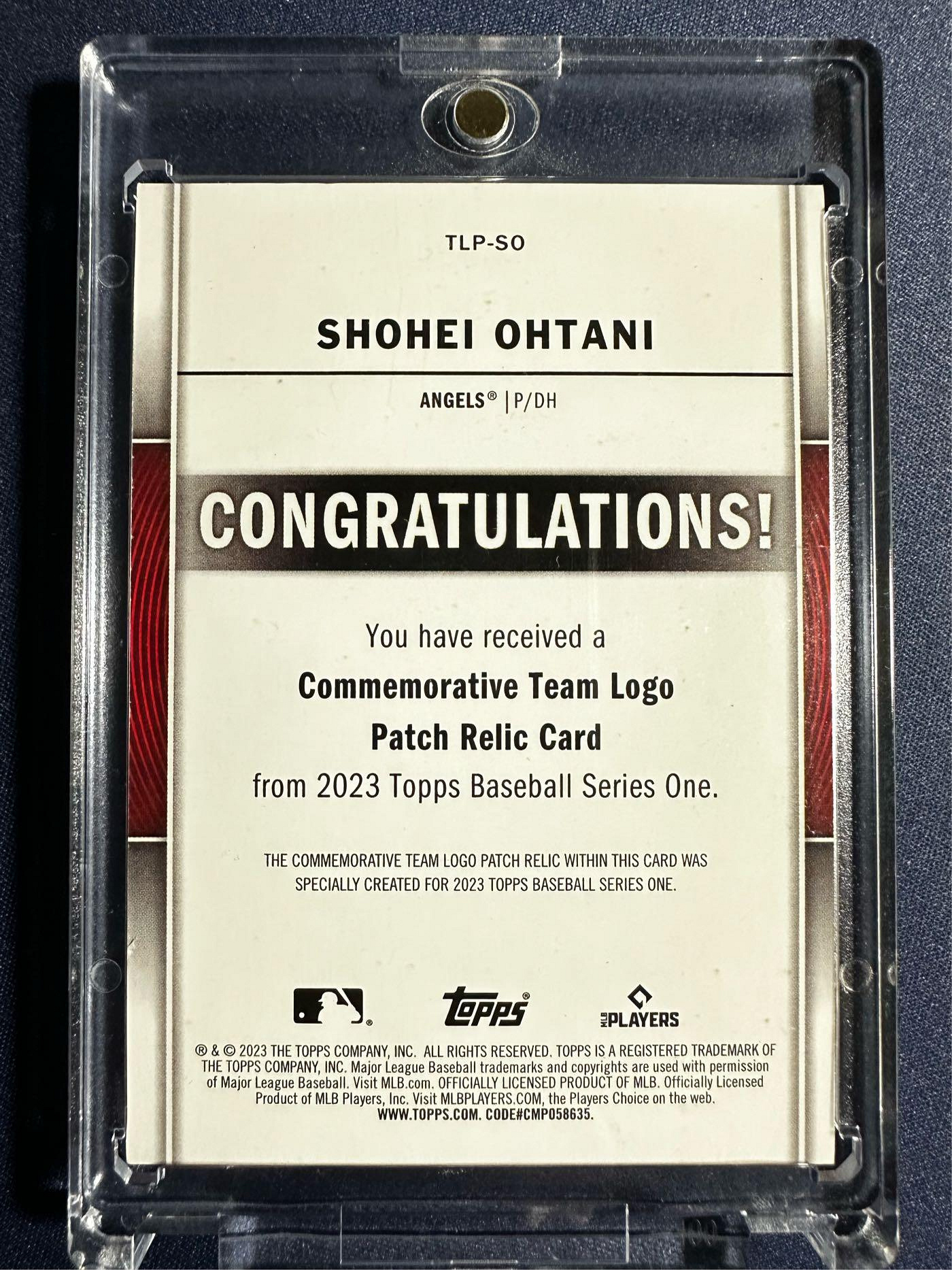 2023 Topps Series1 Shohei Ohtani 大谷翔平Commemorative Team Logo 