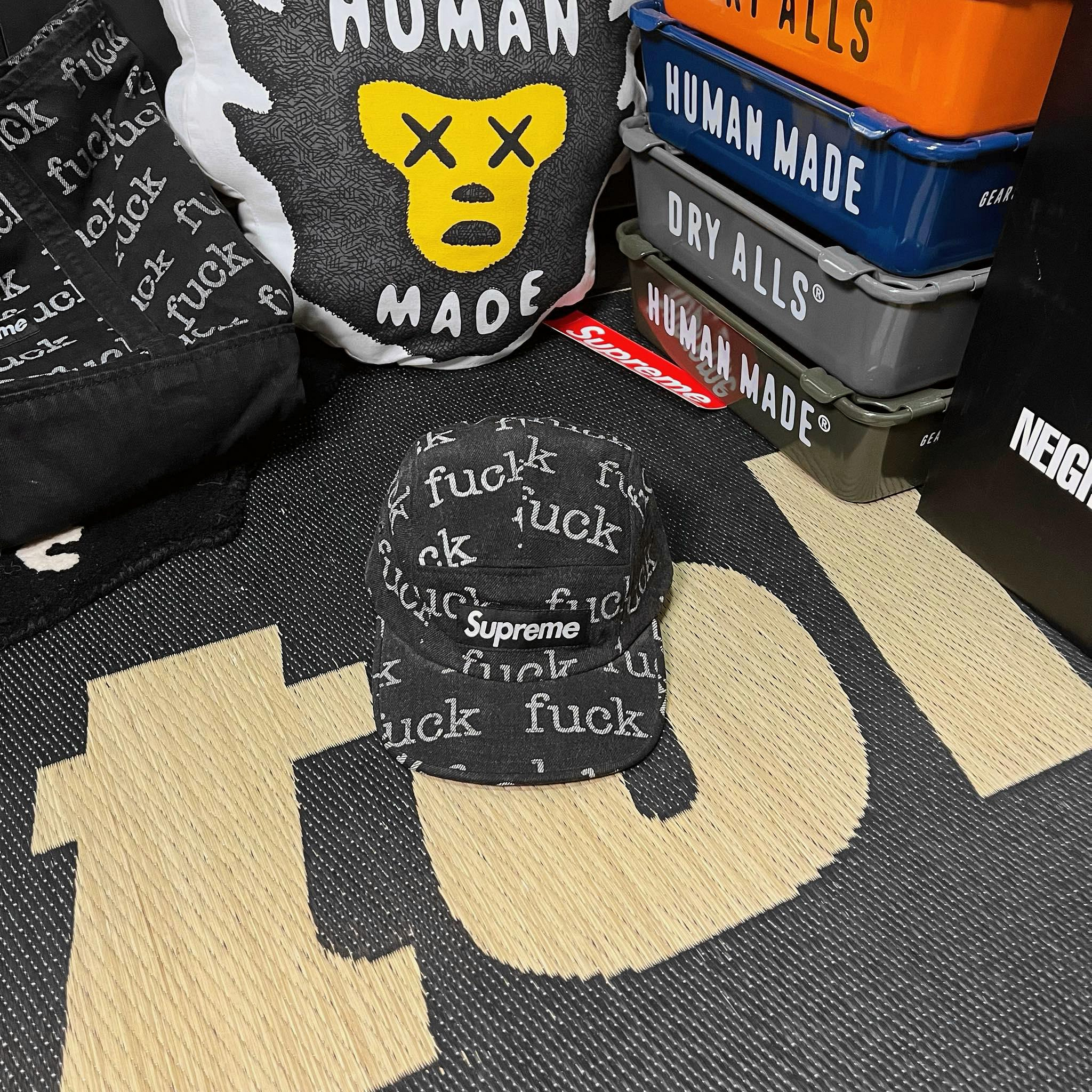希望商店】Supreme Fuck Denim Camp Cap 13SS FUCK 丹寧滿版五分割帽