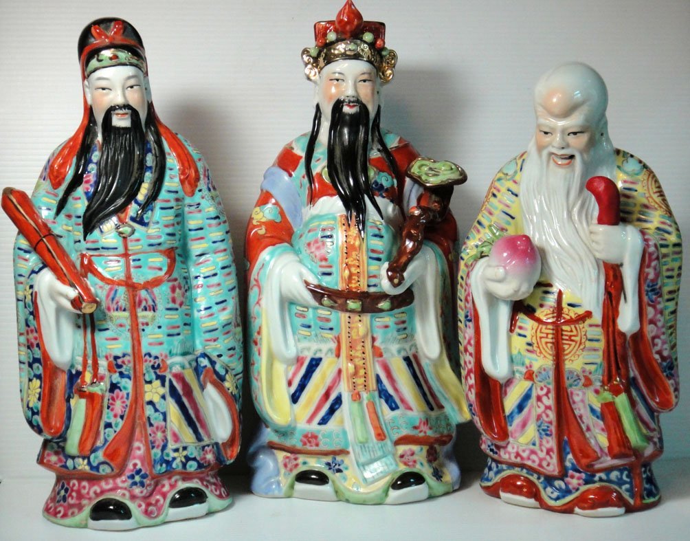黑狗兄】早期瓷器---三仙--福祿壽--03 | Yahoo拍賣