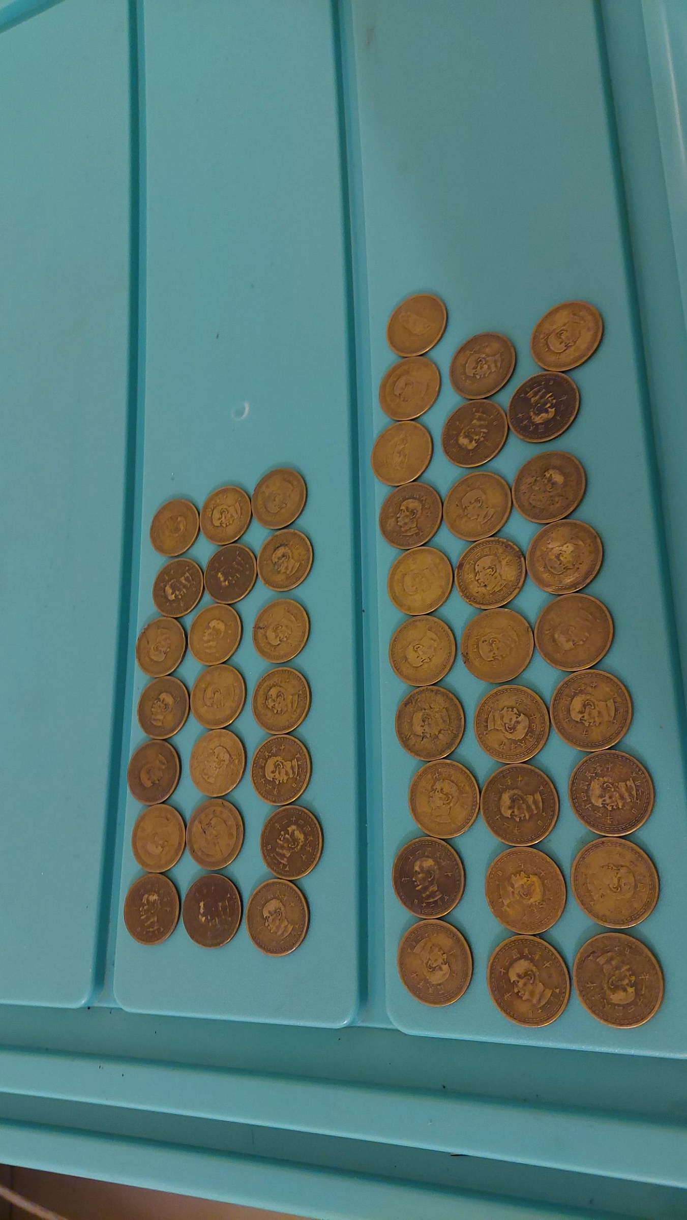 民國43年／五角硬幣／銅幣5角／伍角。放文具箱內。 | Yahoo拍賣