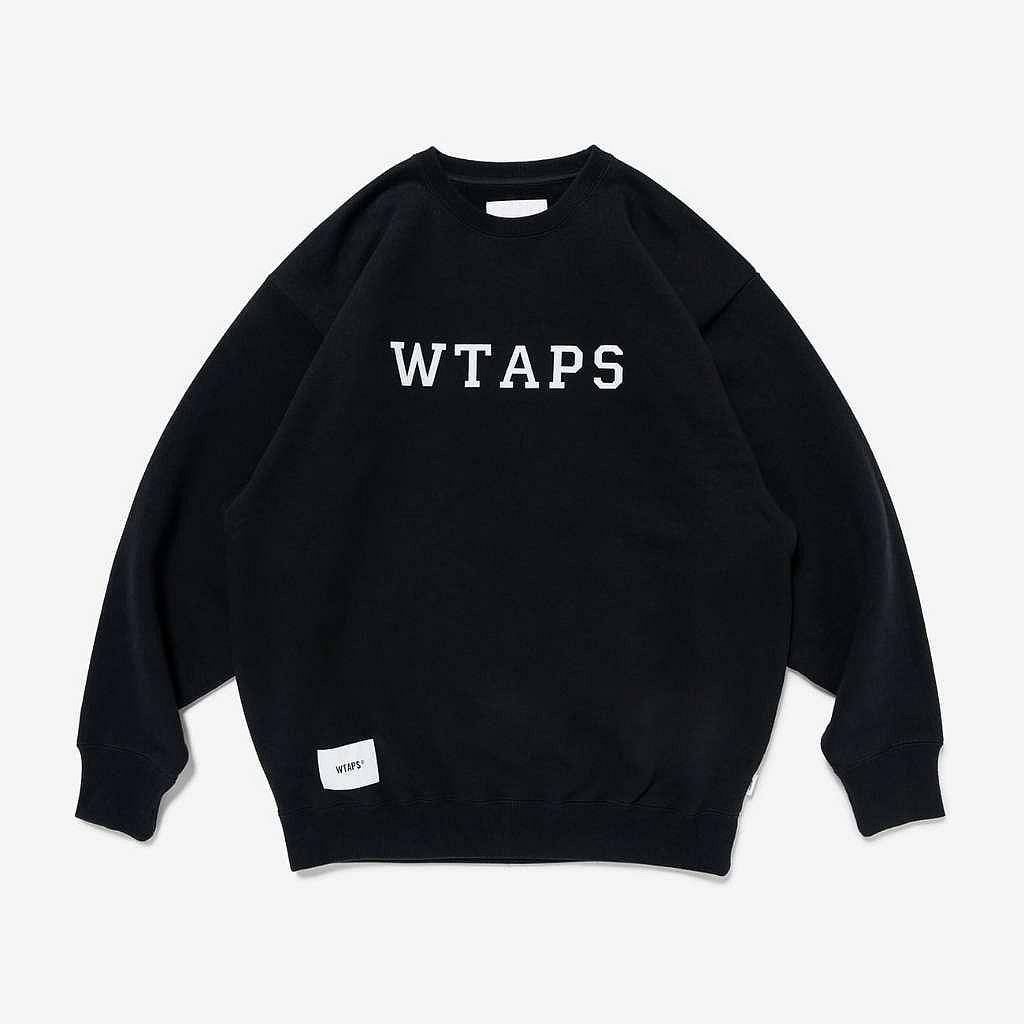 潮流本舖》WTAPS 24SS ACADEMY SWEATER COTTON COLLEGE 大學T 電縫黑色