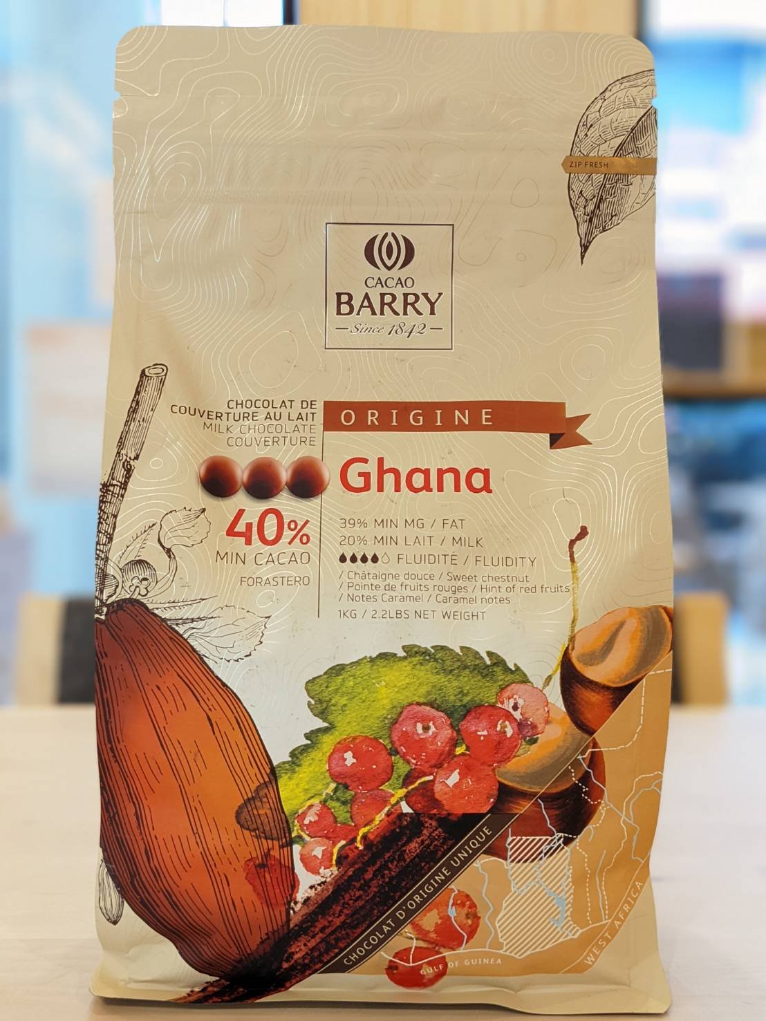 醇品迦納牛奶調溫巧克力40.5% - 1kg 法國可可巴芮CACAO BARRY 穀華記食品原料| Yahoo拍賣