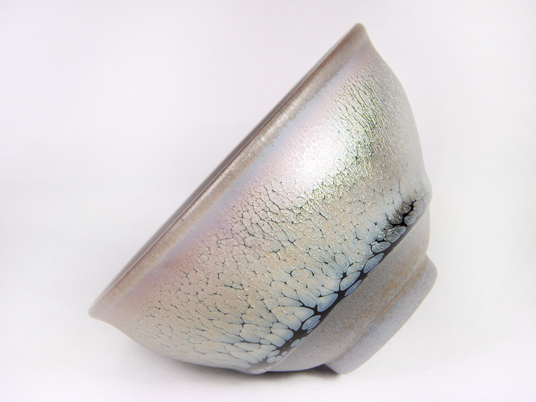 建盞銀油滴束口茶盞高級工藝師-吳祖文-附收藏證書&錦盒&提袋建陽吉州窯