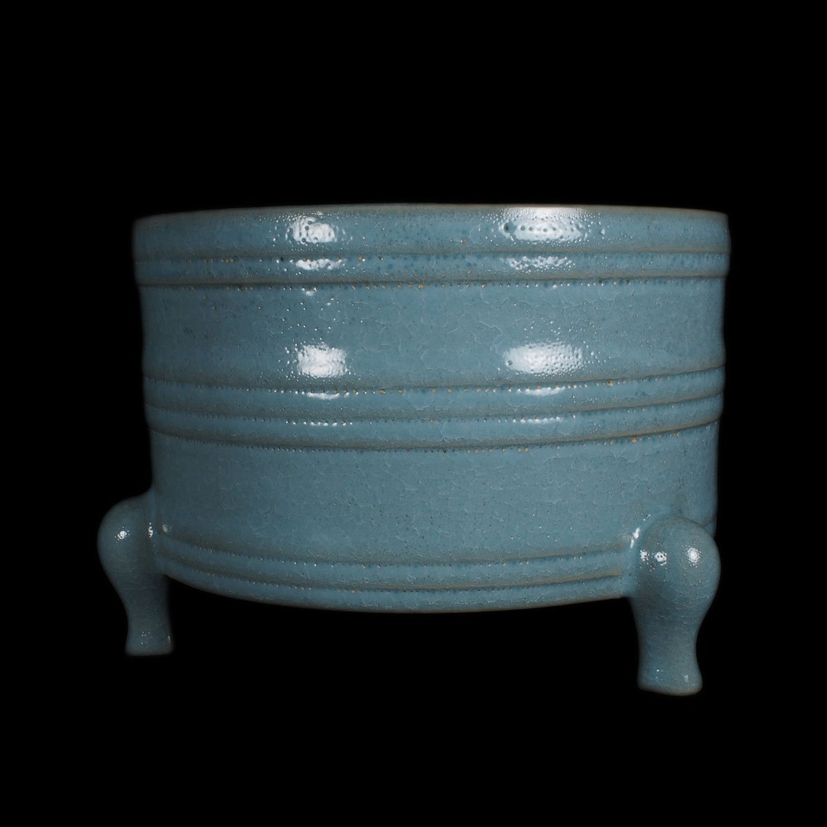 官窯 【哥釉 青瓷尊】　青磁器 鈞窯 澱青釉紫斑 双龍耳壺 – Jun ware jar | 陶磁オンライン