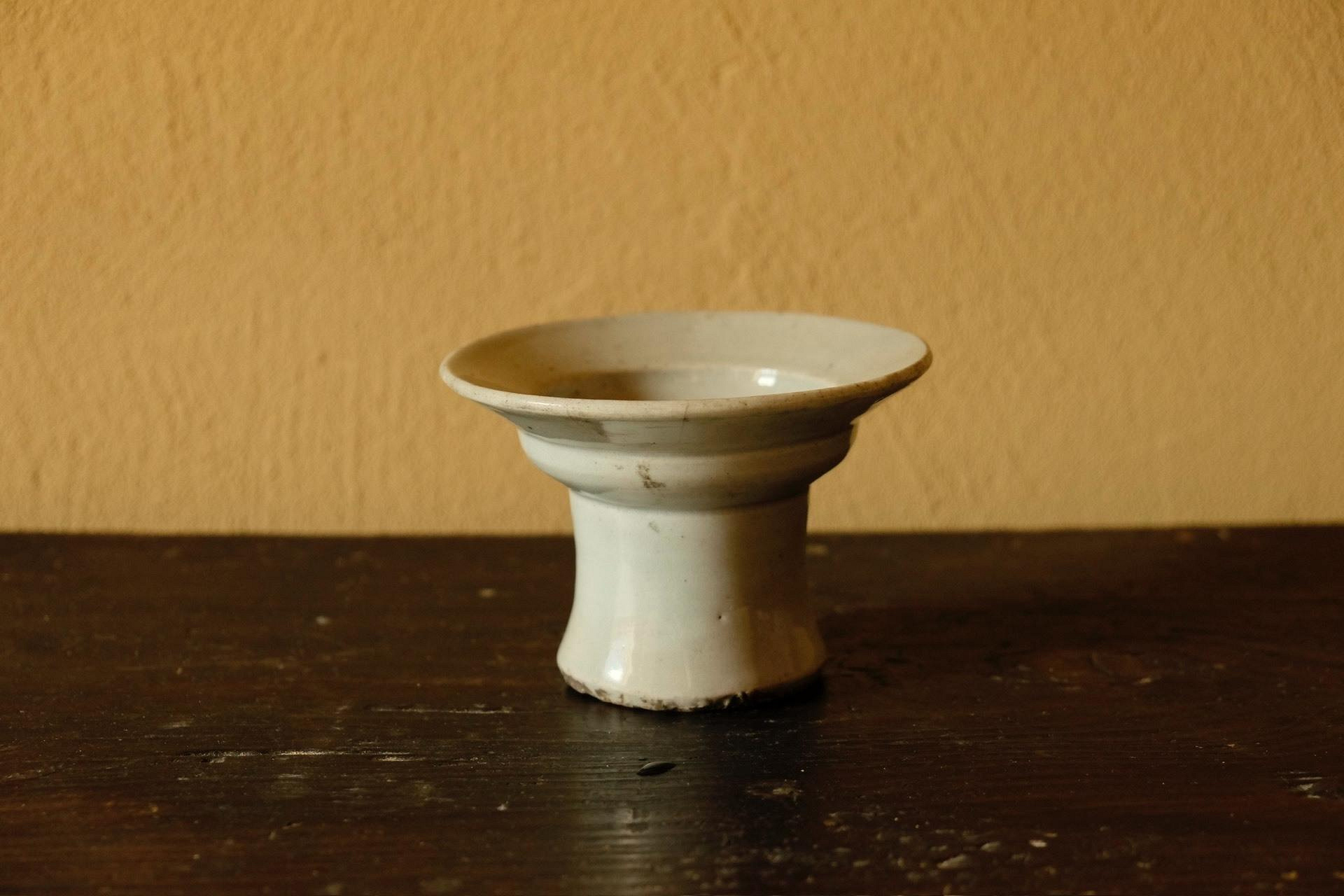 嚴選19世紀李朝白瓷祭器深鉢，高麗青瓷藝術珍藏品直徑12cm 高9cm 白磁