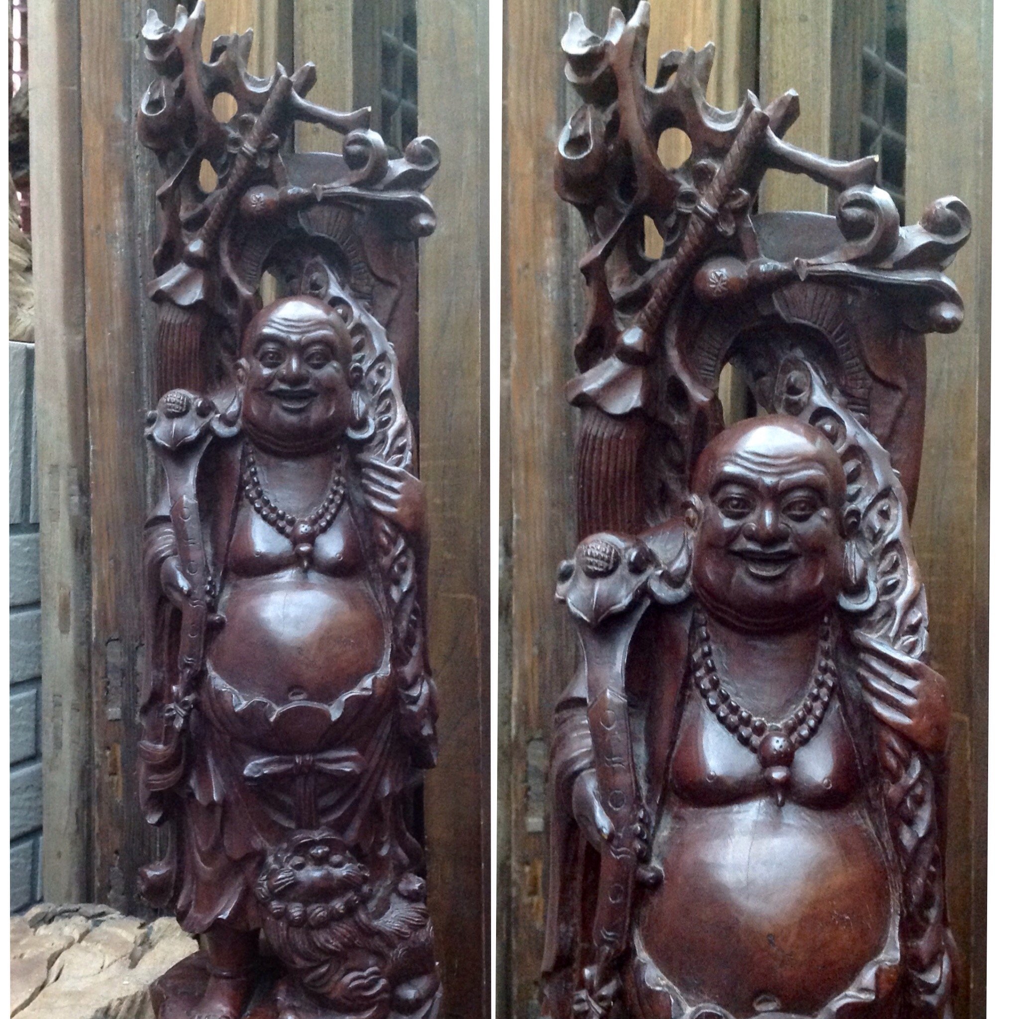 CE598 時代物老黄楊木雕羅漢坐像・黄楊木雕痩骨羅漢像・黄楊木彫羅漢像・黄楊木造阿羅漢像 重量358g☆中国古玩仏像佛像佛教美術古美術 老黄杨木手工雕坐鹿罗汉像摆件，高约28厘米-木佛像&frasl;人像-7788红宝书