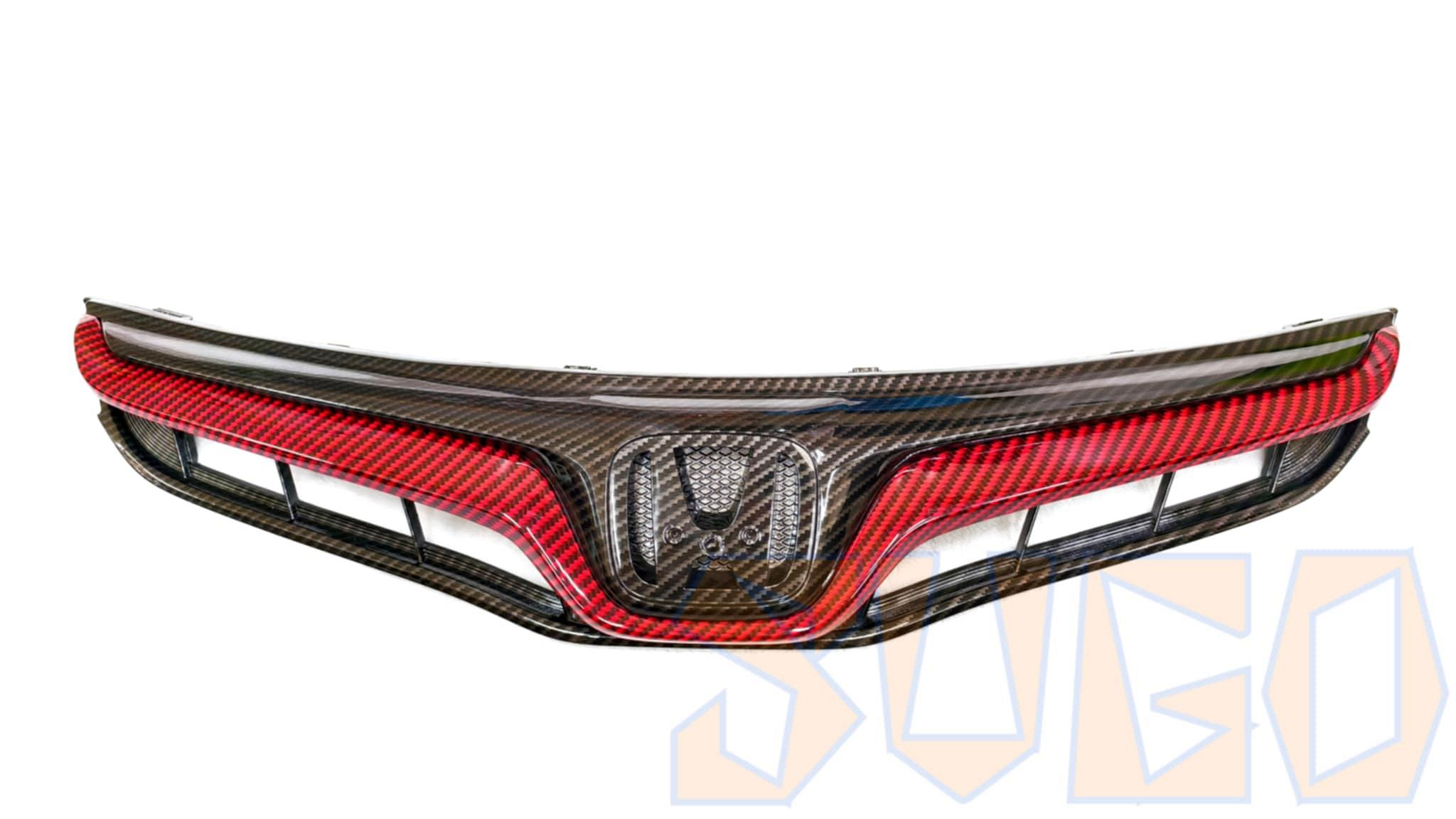 SUGO汽車精品 本田 HONDA FIT 2.5代小改款 專用原廠MO款水箱護罩 雙色卡夢水轉印交換件