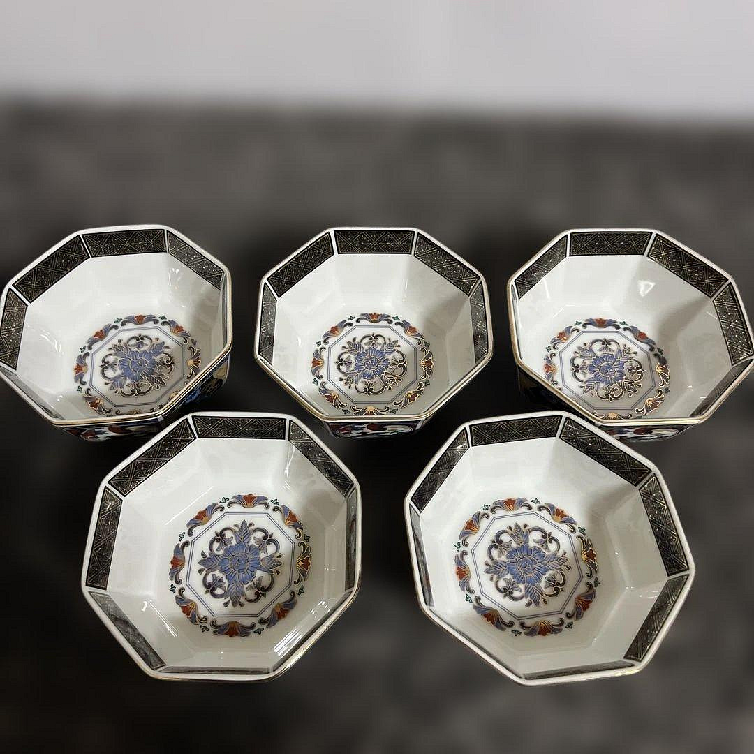【値下】第一陶器 翔山窯 室町 八角小鉢 5客セット　金襴手 翔山窯小鉢第一陶器室町八角皿5客組金襴手| Yahoo拍賣