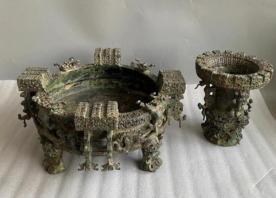 古玩銅器収蔵擬古純銅金魚筆洗灰皿硯台包漿老道家庭書房置物 古玩銅器収蔵擬古純銅金魚筆洗灰皿硯台包漿老道家庭書房置物