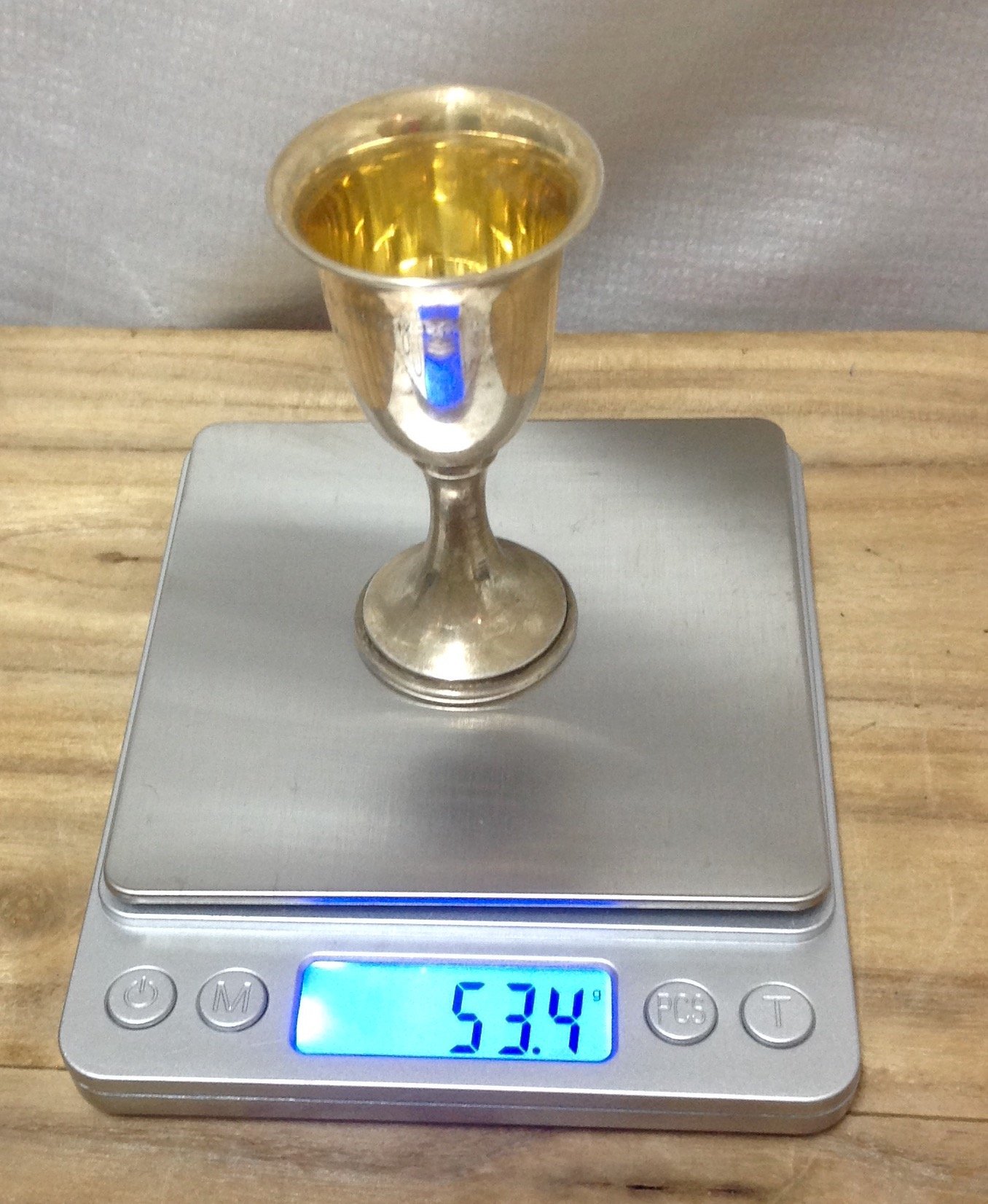 銀杯　純銀　約275g 4個 日本純銀銀杯杯內有鍍金的銀盃底落有純銀重量：53.4g | Yahoo拍賣