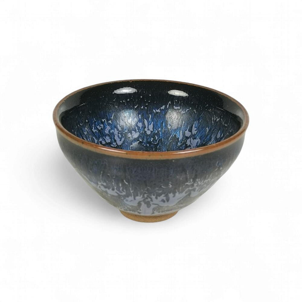 博古珍藏》宋供御．建窯藍紫釉兔毫茶盞(碗)．早期收藏．老件瓷器．建盞