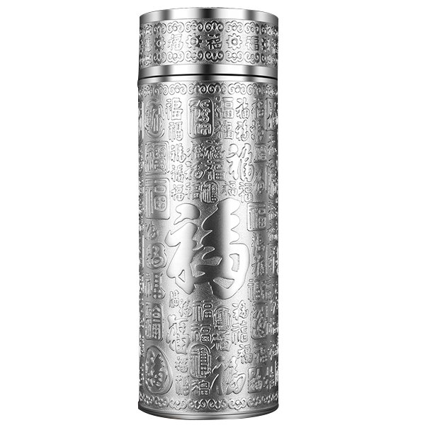 5Cgo【茗道】中式銀杯子純銀內膽保溫杯雪花銀杯高檔商務水杯禮品