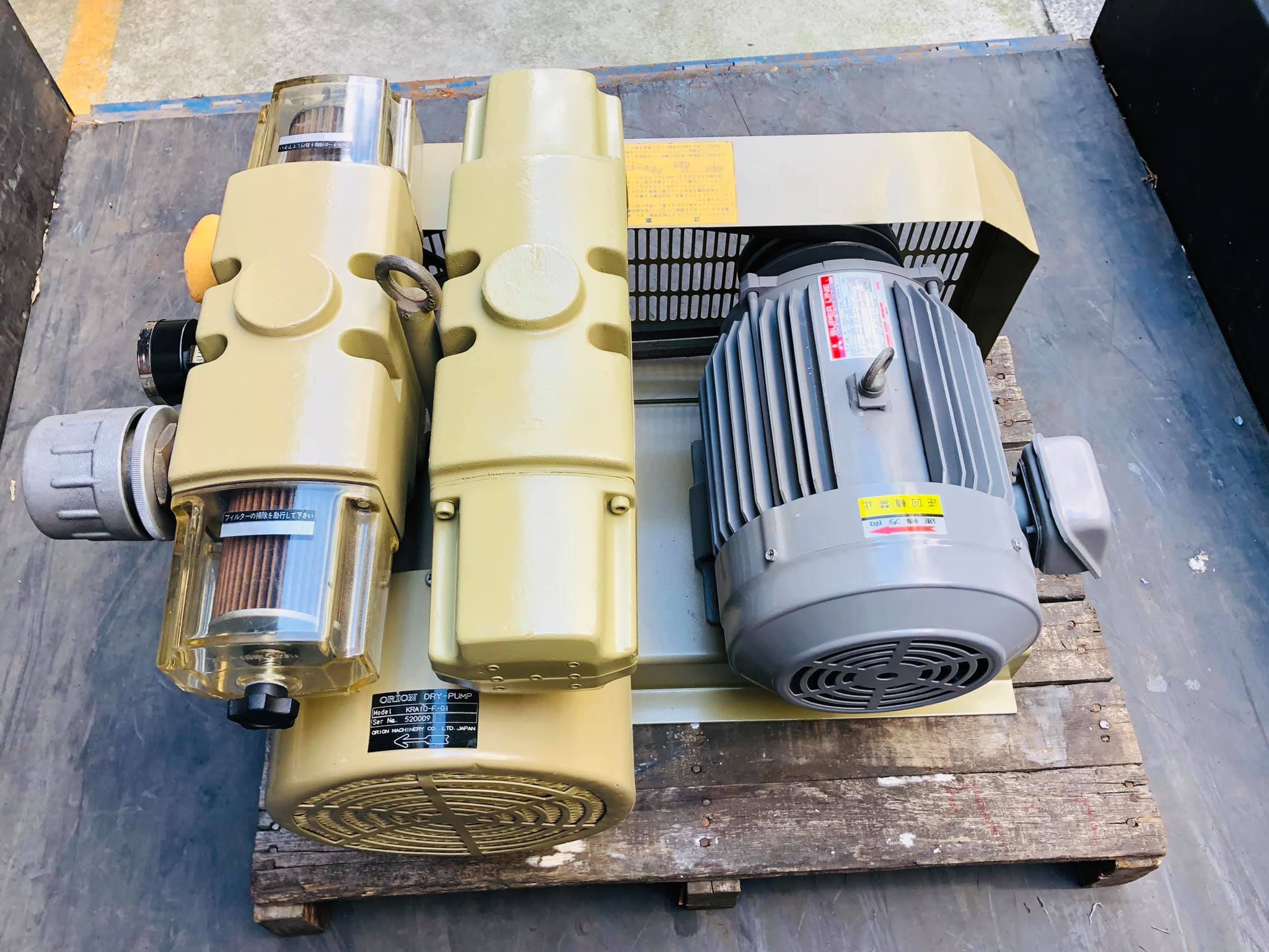 日本外匯整理品 ORION KRA10-F-G1 5HP 三相220V 皮帶式乾式真空幫浦-真空搬運-真空吸附加工-