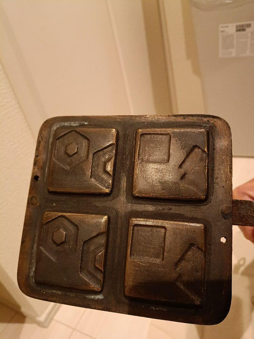 工芸品 時代物 和菓子 焼き型 煎餅焼き器 金属製 菓子型 古道具 鉄製