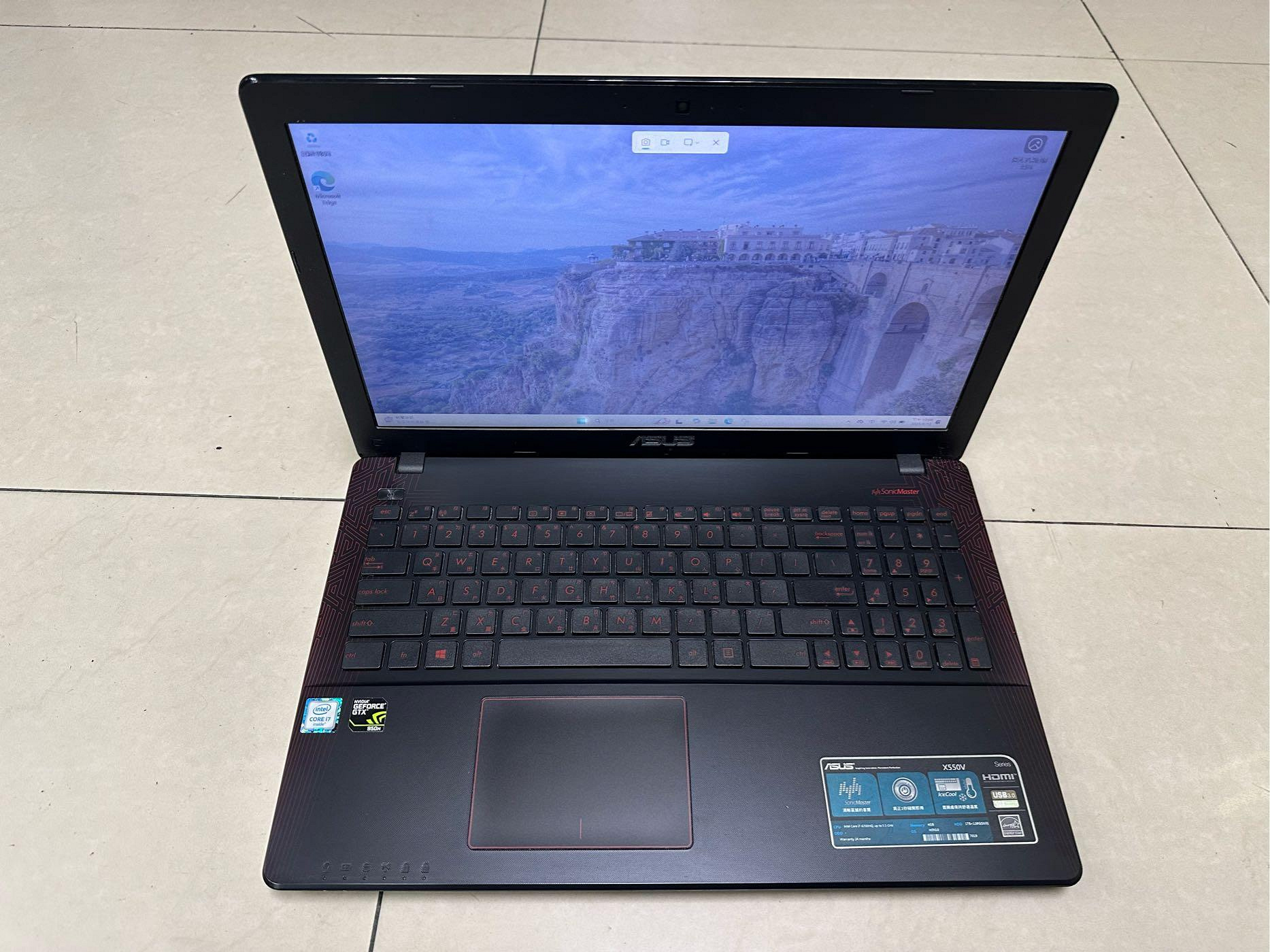 【ASUS X550V FHD i7-6700HQ 8G 128G SSD+1TB 獨顯 GTX950M 】15吋 二手筆電