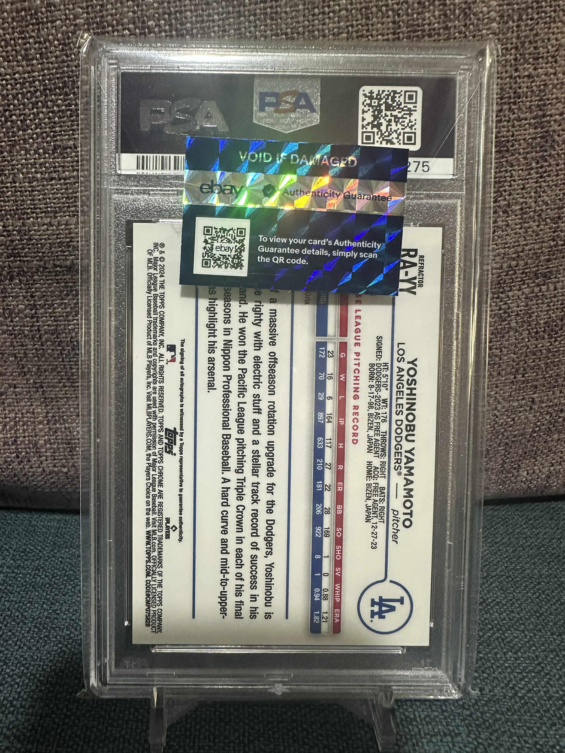 2024 Topps Chrome Yamamoto Yoshinobu (RC) 山本由伸新人簽名/499 