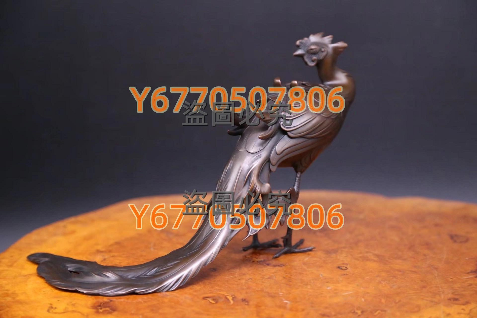 明治期 古銅製 了谷造 金工細工『鳳凰文』香炉 鹿摘 透かし蓋 三足香炉 明治期 古銅製 了谷造 金工細工『鳳凰文』香炉 鹿摘 透かし蓋