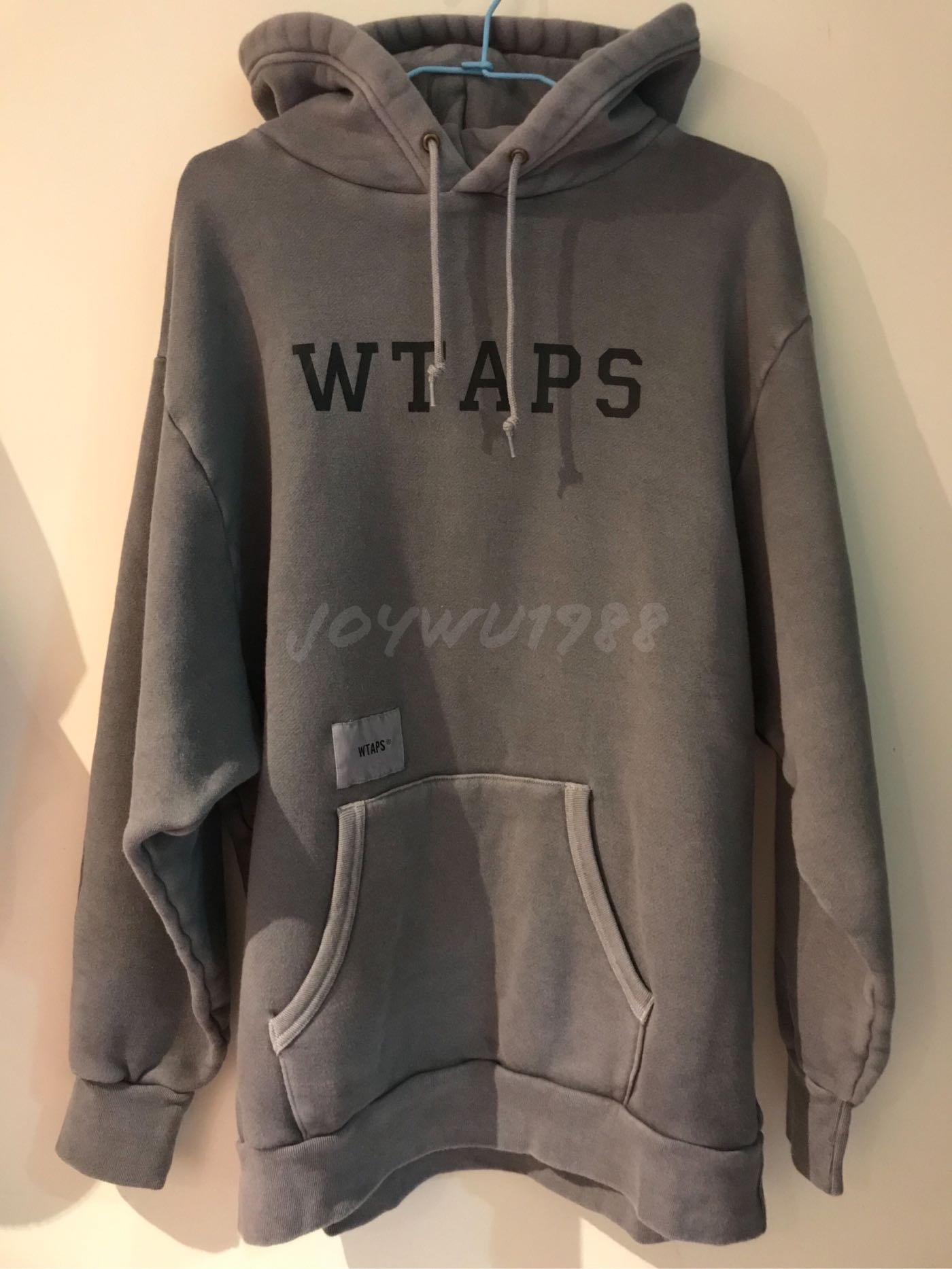 已售出*** WTAPS 19AW COLLEGE. DESIGN HOODED GRAY L 水洗全新正品