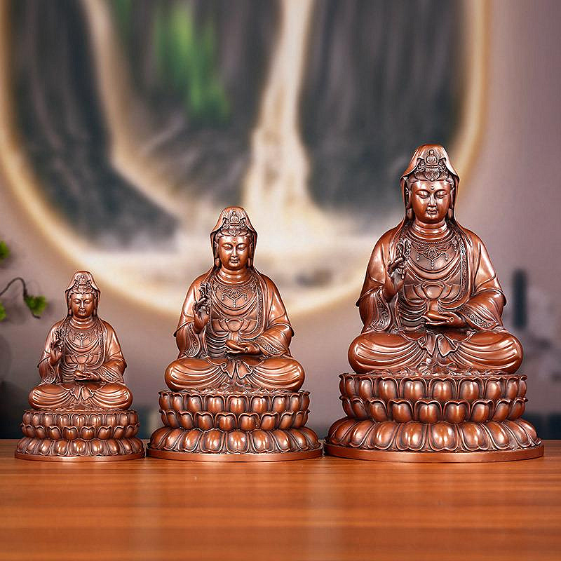 供奉招財紫銅坐蓮觀音佛像觀世音觀音菩薩銅佛像工藝品| Yahoo拍賣