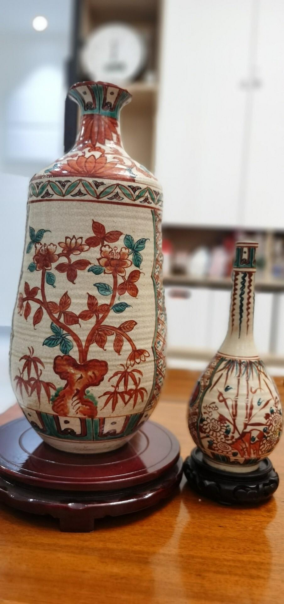 嚴選日本江戶時期青木木米初代作品，200年古董花瓶，底部手寫“木米造