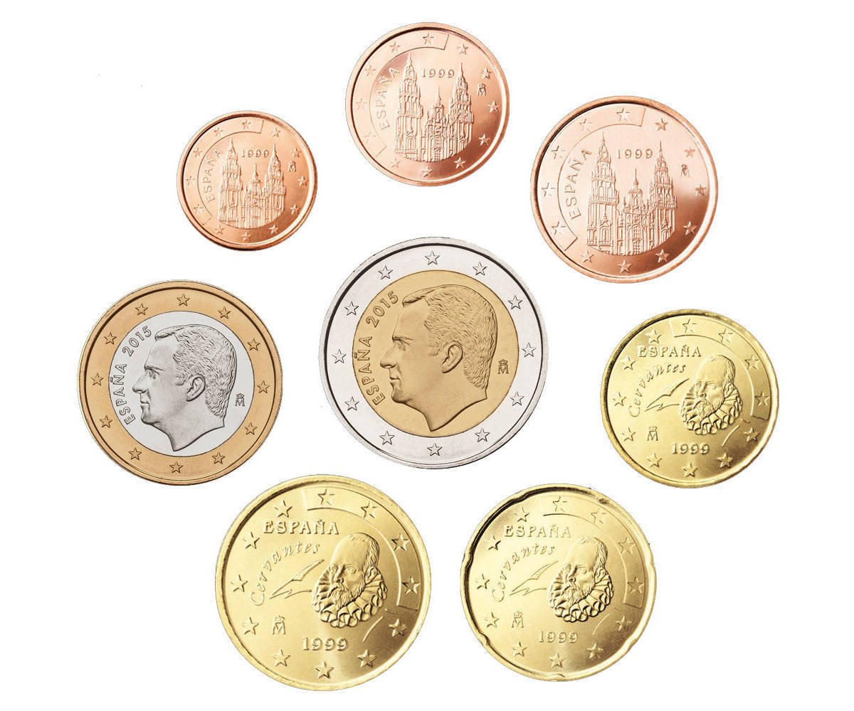 幣】EURO 西班牙2019年歐元全年組1 cent ~ 2€ 全新8枚都是2019年| Yahoo拍賣